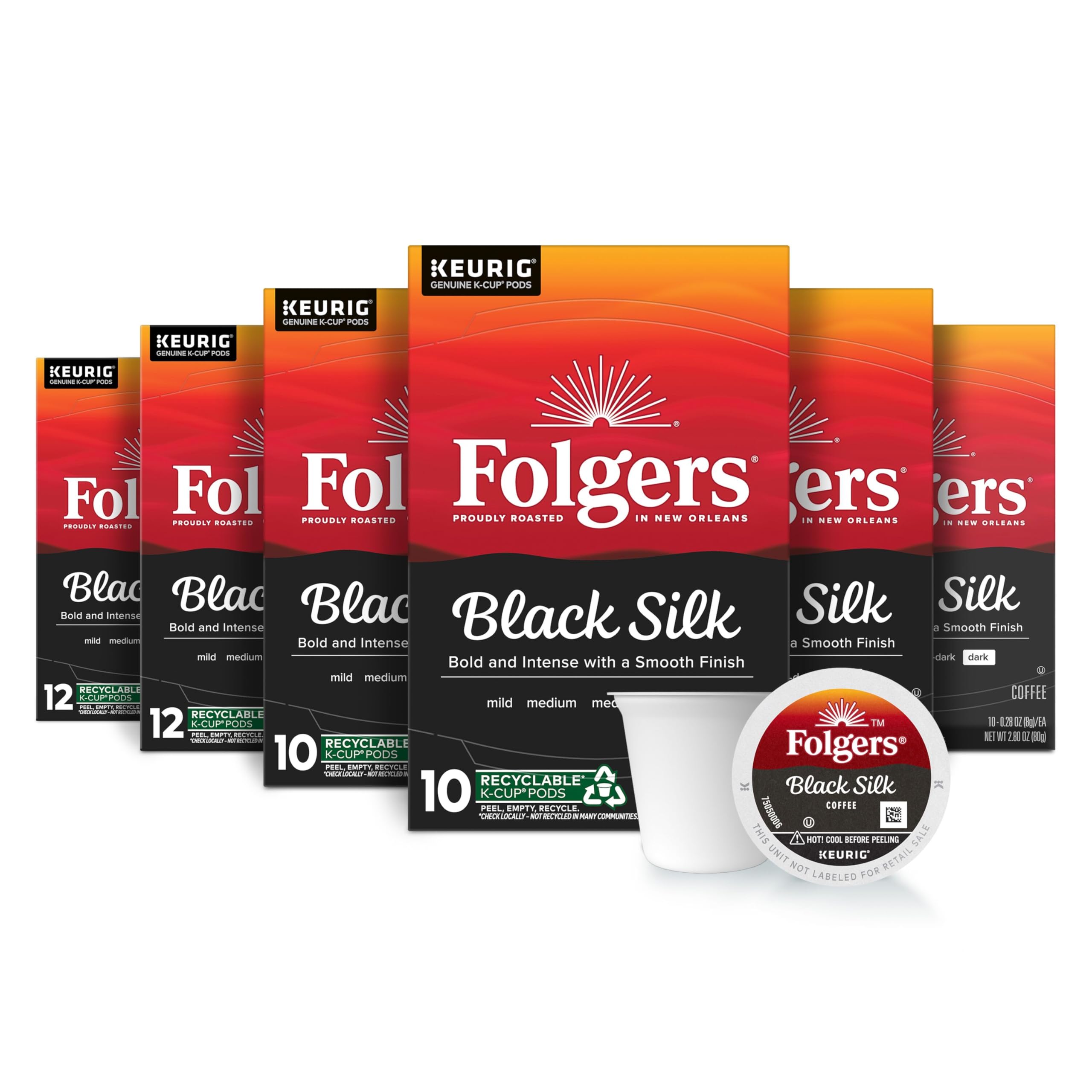 Folgers Classic Roast Medium Roast Coffee, 72 Keurig K-Cup Pods