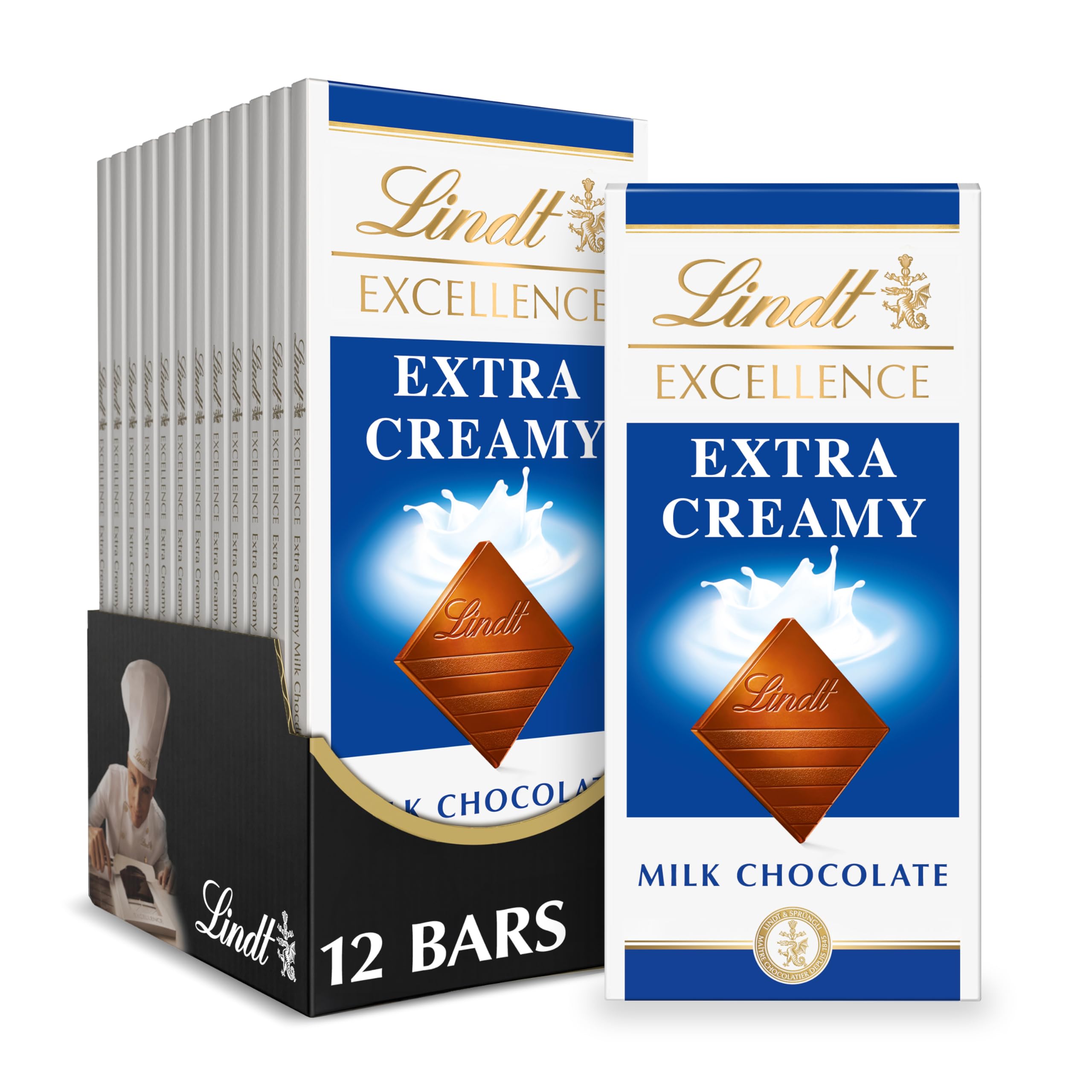 Lindt EXCELLENCE 85% Cocoa Dark Chocolate Bar, Dark Chocolate Candy, 3.5 oz. (12 Pack)
