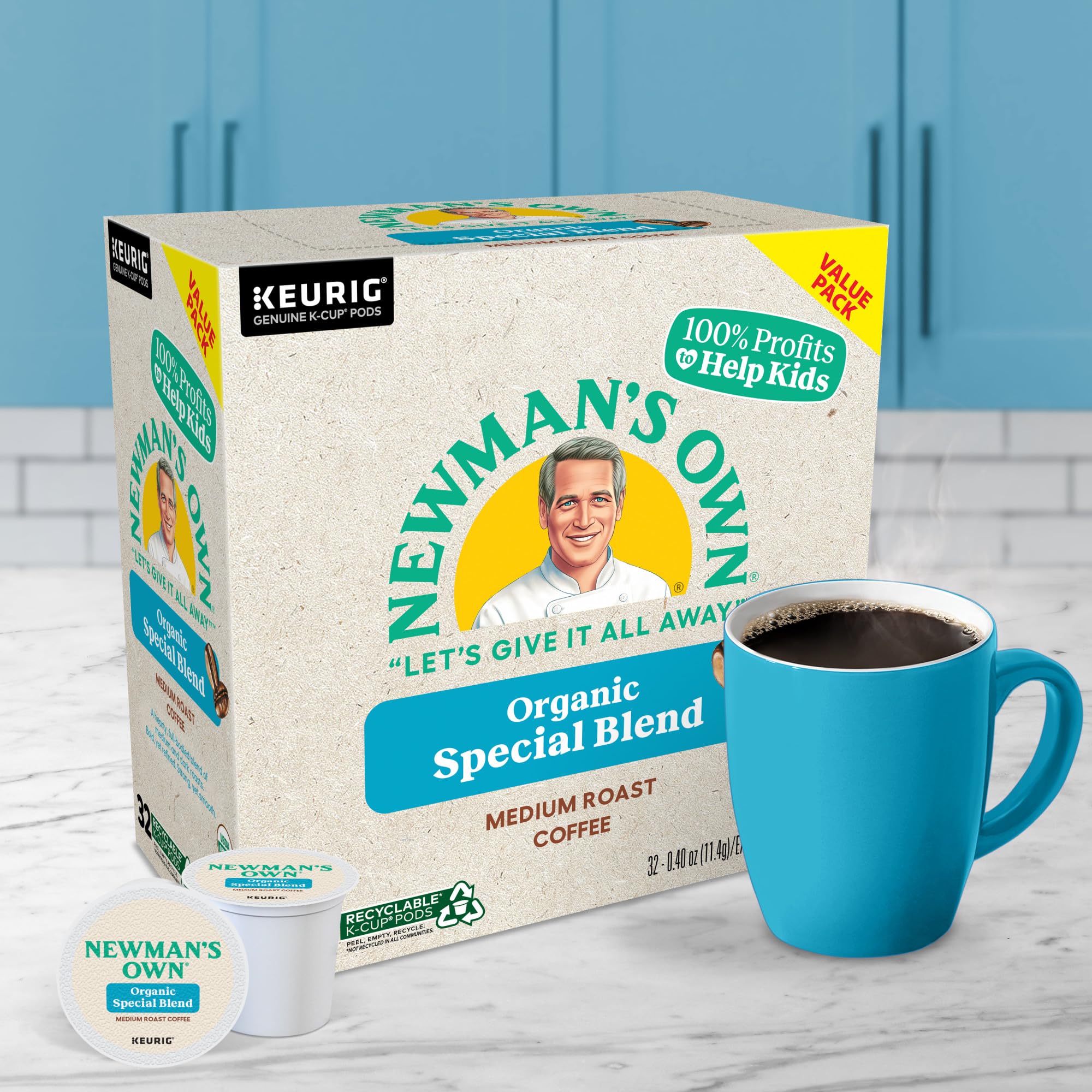 Newman's Own Organics Special Blend Keurig Single-Serve K-Cup Pods, Medium Roast Coffee, 96 Count