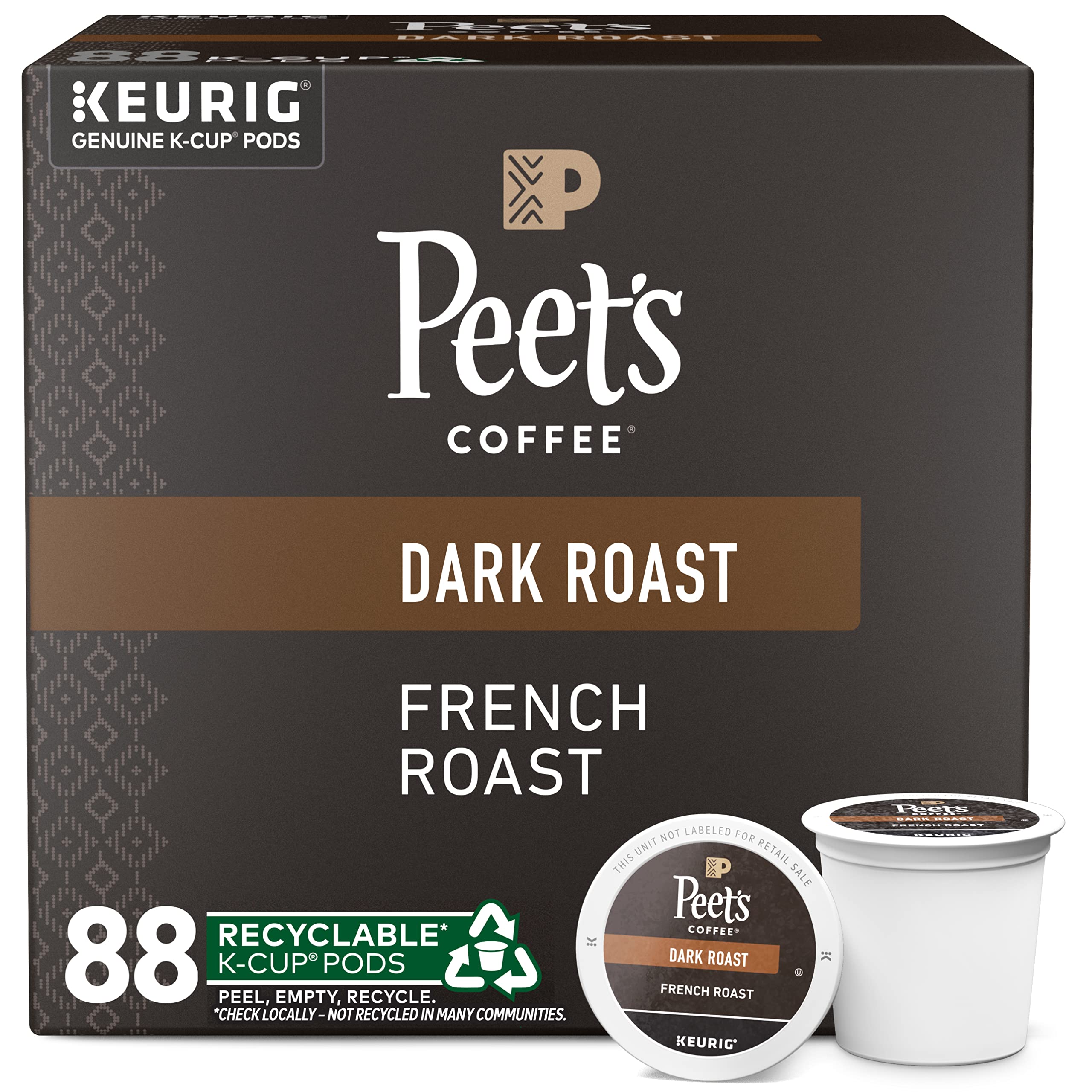 Peet's Coffee, Dark Roast Keurig K-Cup Pods - Major Dickason's Blend 75 Count (1 Box of 75 Pods)