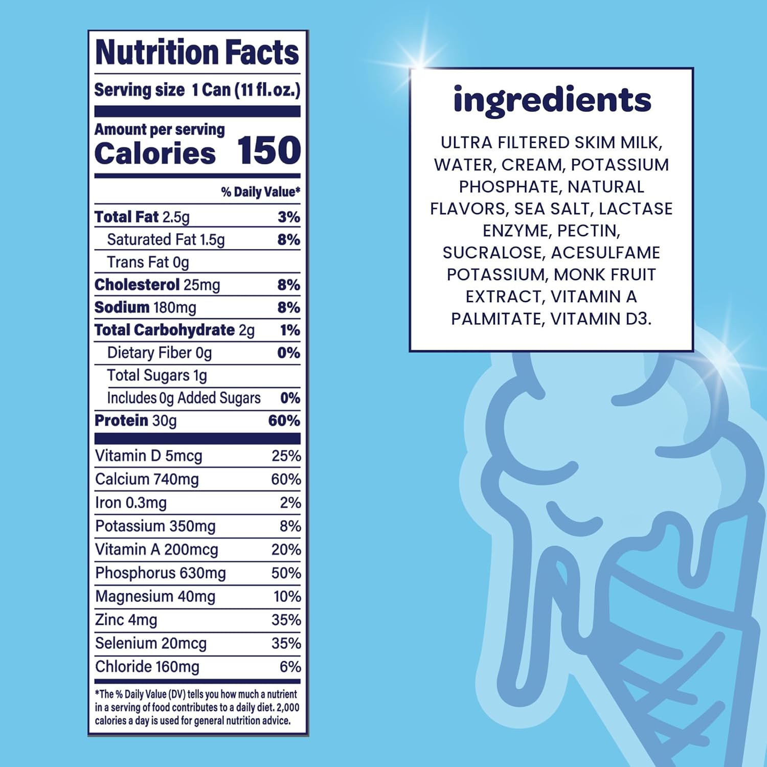 Nurri - 30g Protein Ultra Filtered Milk Shake – Chocolate - Lactose Free, Low Sugar, 150 Calories, 10 Vitamins and Minerals - 11 fl oz, 10 Cans