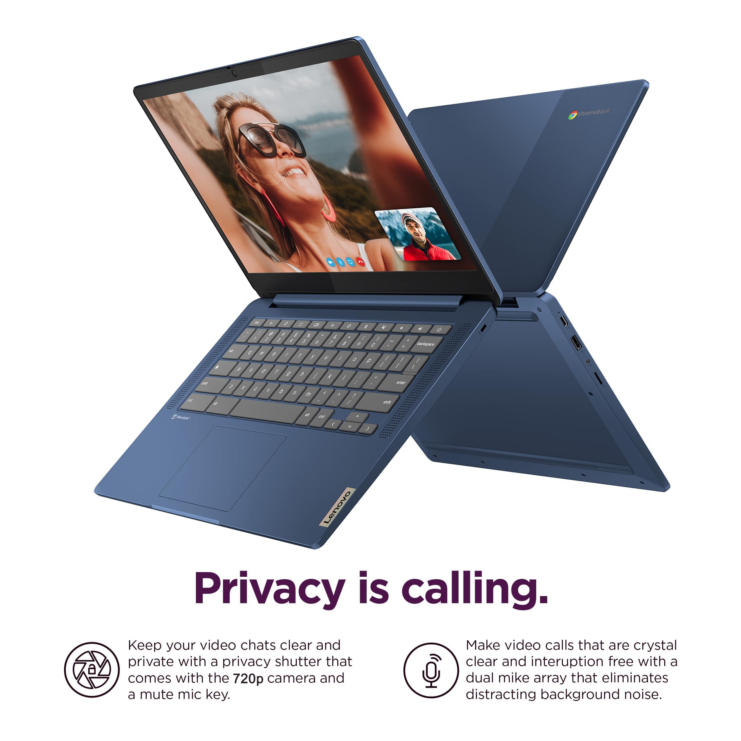 Lenovo IdeaPad 3i Chromebook, 15.6” FHD Display, Intel Celeron N4500, 8GB RAM, 64GB eMMC, 1920x1080 px, 720p Camera, Chrome OS, Abyss Blue