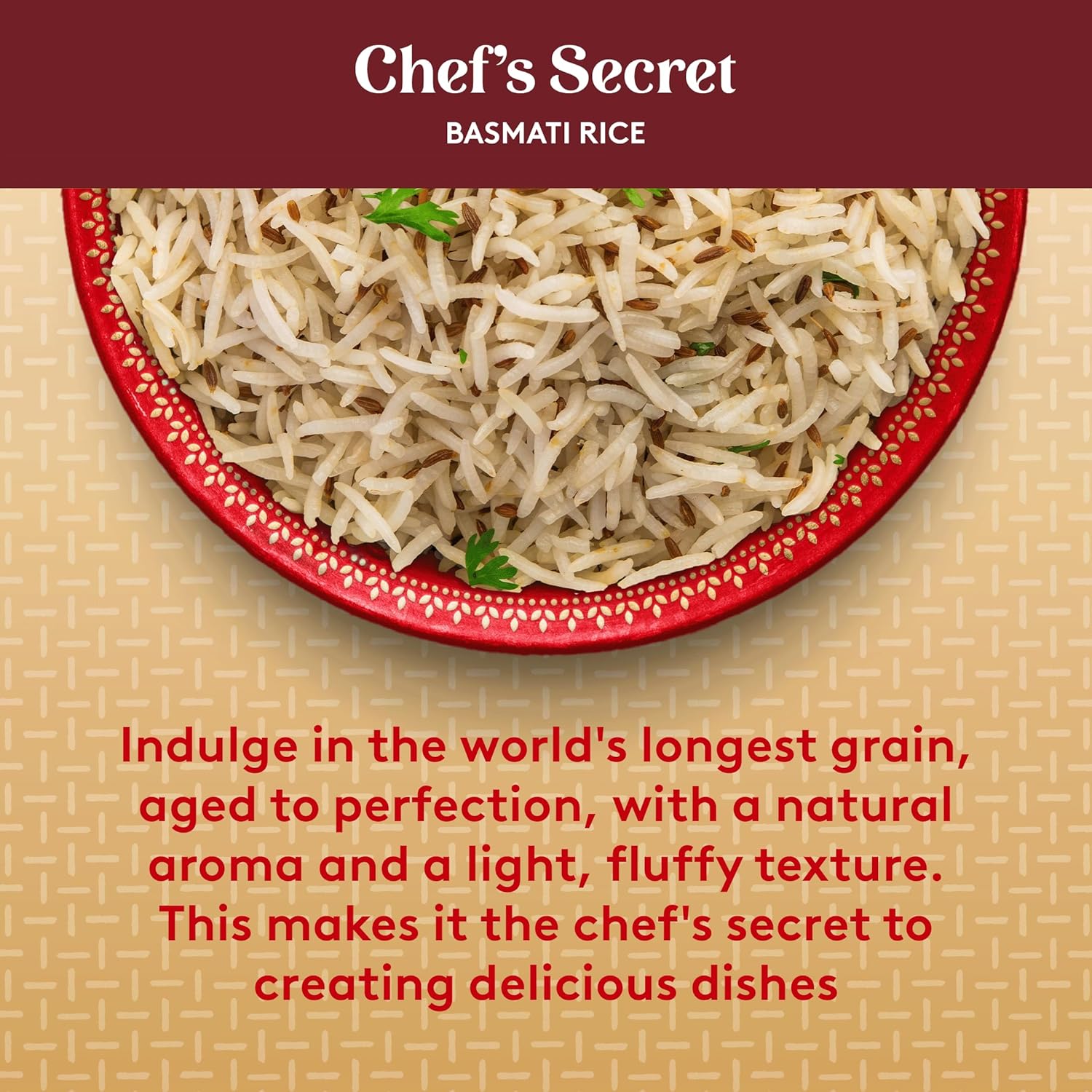 Royal Chef's Secret Basmati White Rice - Premium Extra Long Grain Basmati Rice - 10 lb Bag