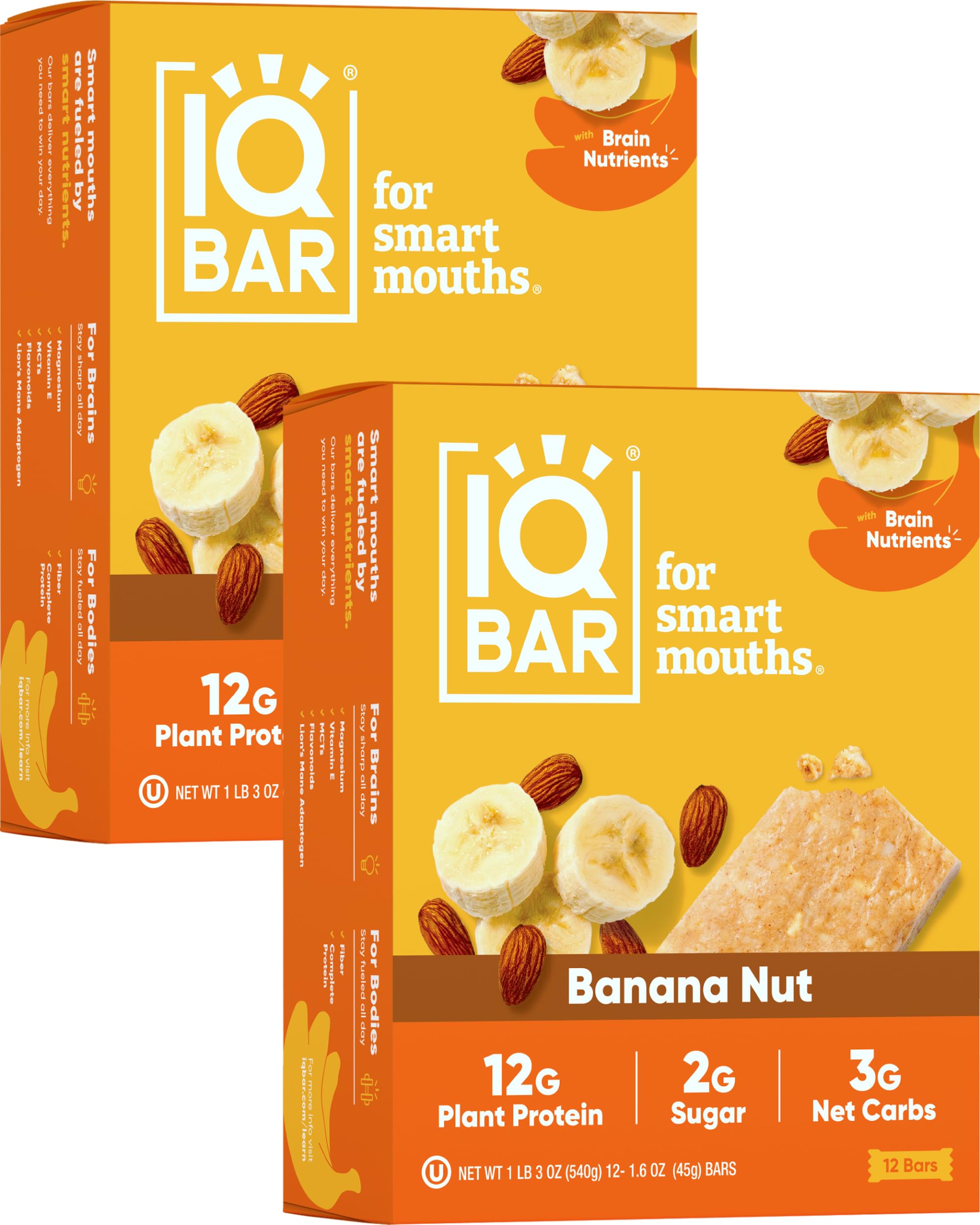 IQBAR Brain and Body Plant Protein Bars - Chocolate Lovers Variety - 36-Count - Keto, Vegan, Low Carb, High Fiber, Gluten Free, Dairy Free, Low Sugar Snack with Nutrients for Focus, Energy, Meal Replacement