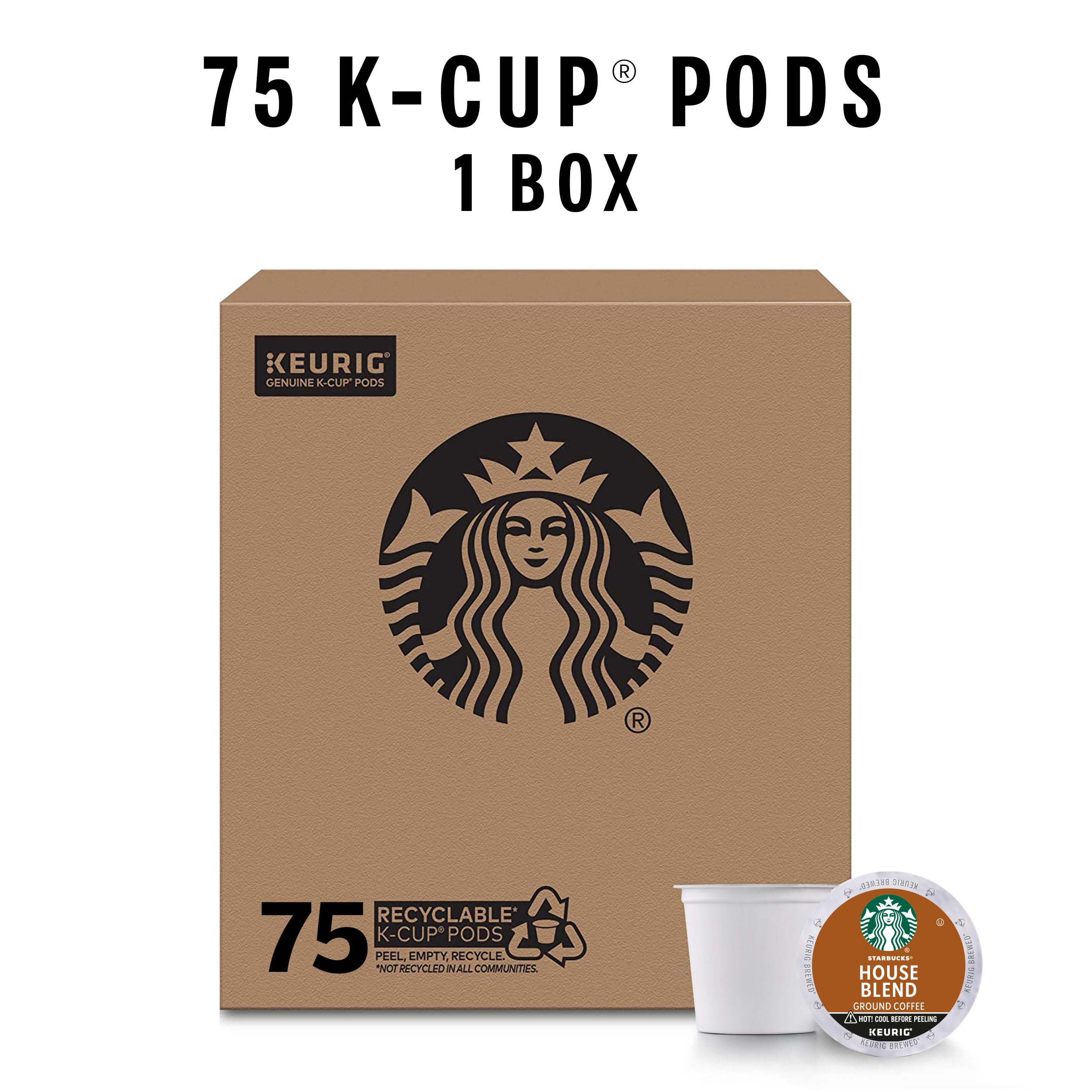 Starbucks K-Cup Coffee Pods, Medium Roast Hot or Iced Coffee, Pike Place Roast, 96 Keurig Pods