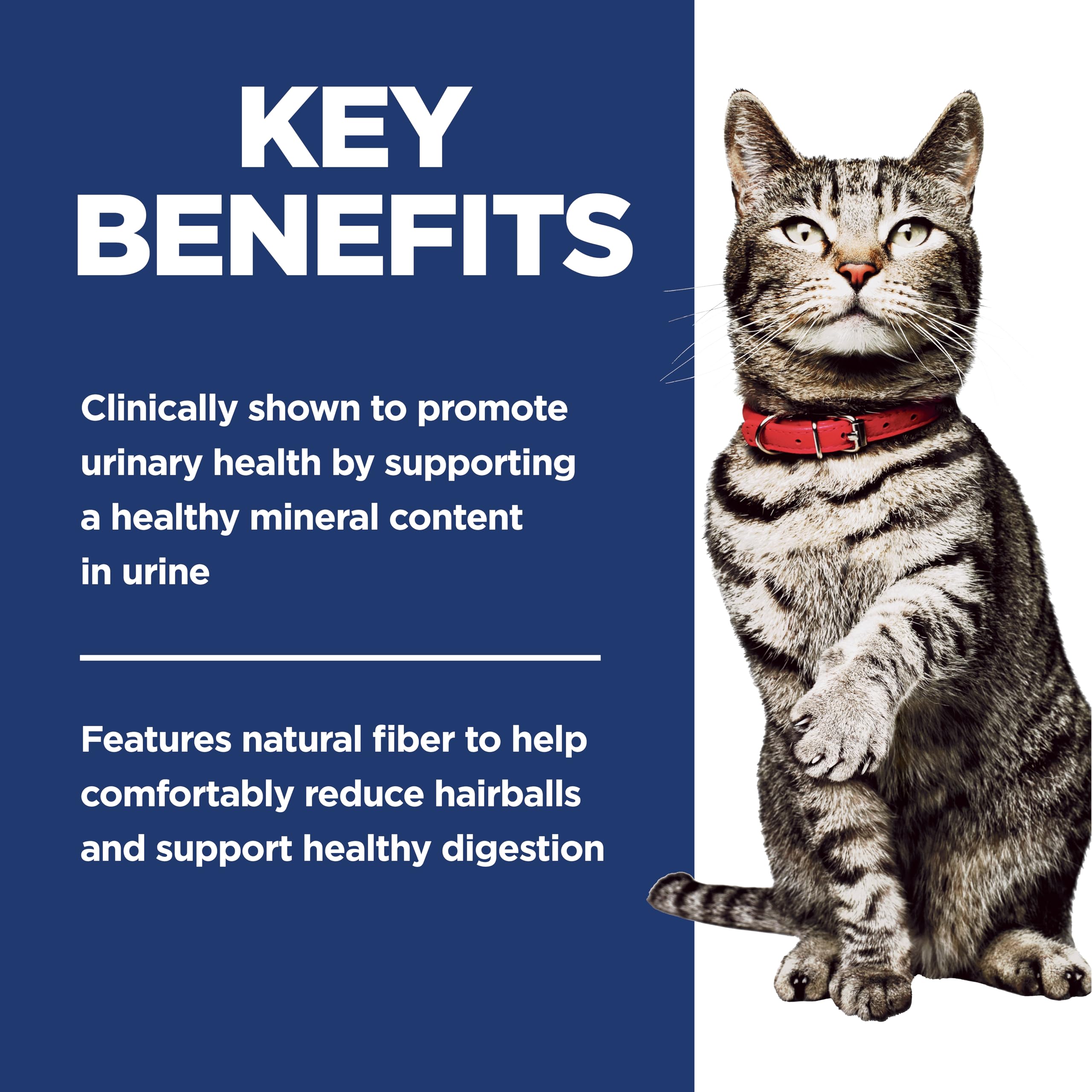 Hill's Science Diet Urinary Hairball Control, Adult 1-6, Urinary Track Health & Hairball Control Support, Dry Cat Food, Chicken Recipe, 7 lb Bag