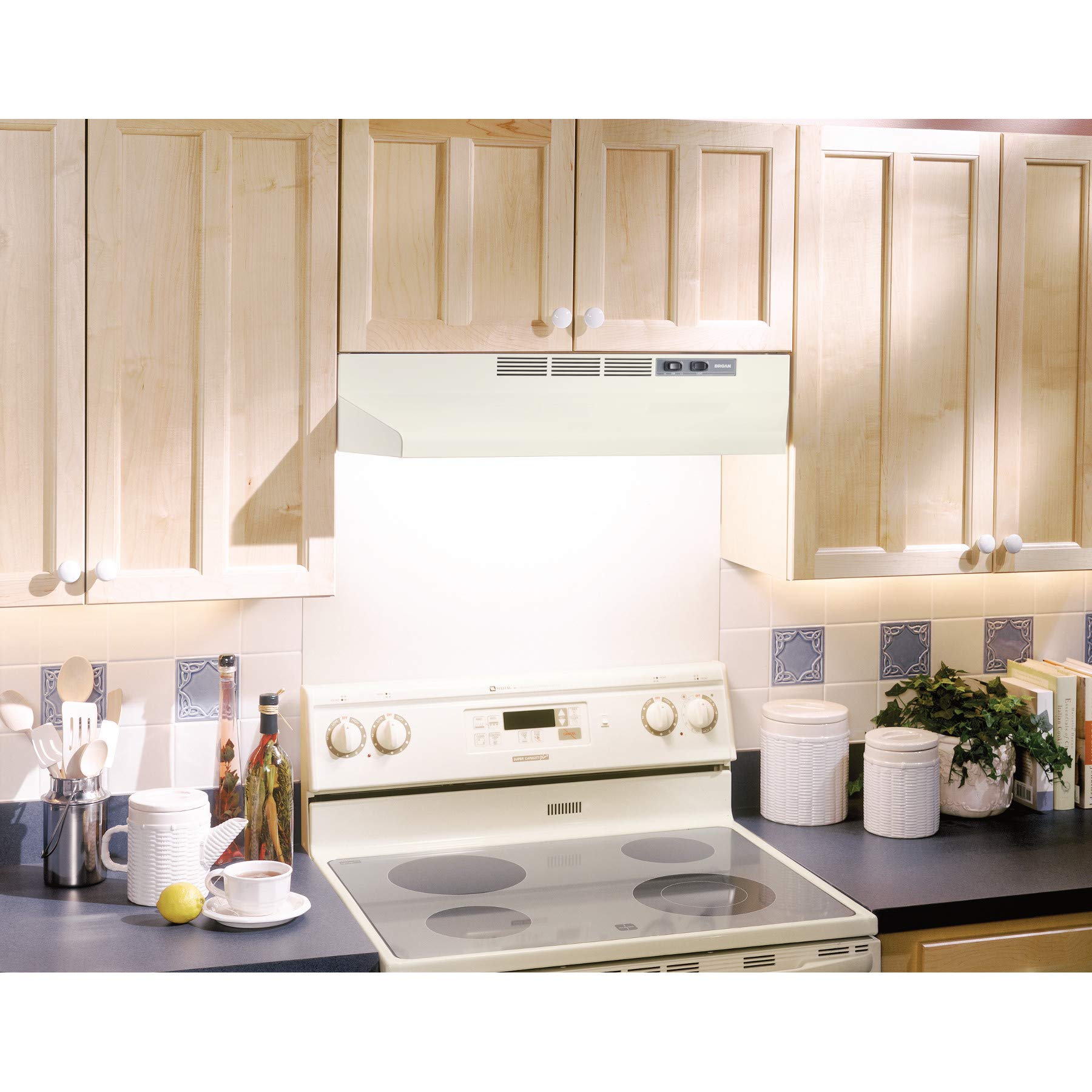 Broan-NuTone 413001 Non-Ducted Ductless Range Hood with Lights Exhaust Fan for Under Cabinet, 30-Inch, White