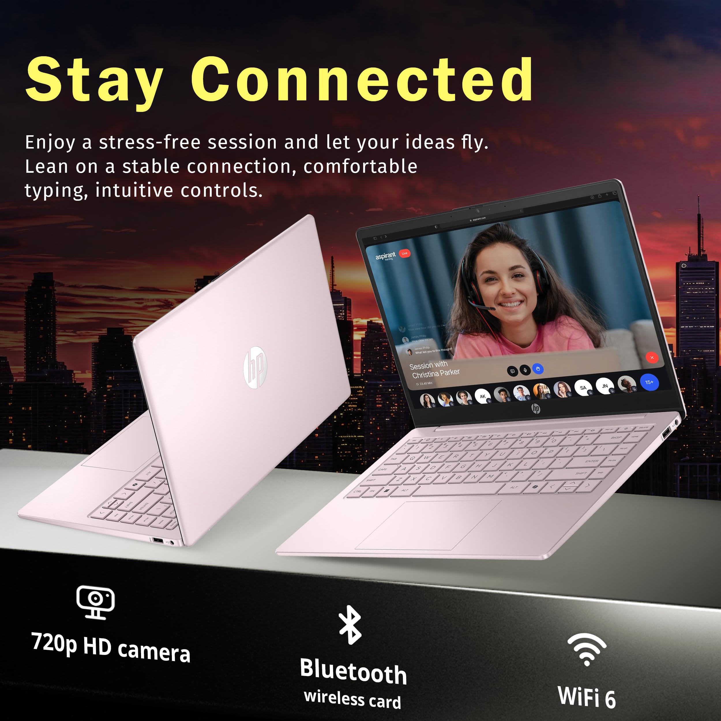 HP Stream 14" HD BrightView Laptop, Intel Celeron N4120, 16GB RAM, 288GB Storage (128GB UFS + 160GB Docking Station Set), Intel UHD Graphics, 720p Webcam, Wi-Fi, 1 Year Office 365, Win 11S, Silver