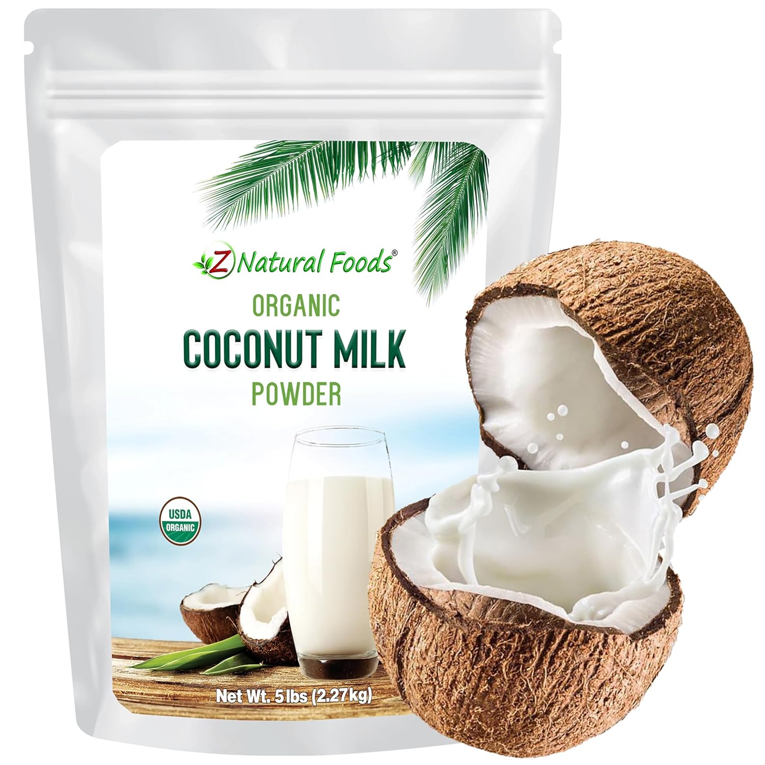 Z Natural Foods Premium Whole Milk Powder - Powdered Milk for Baking, Cooking, Drinks - Dry Milk Powder, Pasteurized, Non-GMO, Gluten-Free, Kosher-Certified, 5 lbs