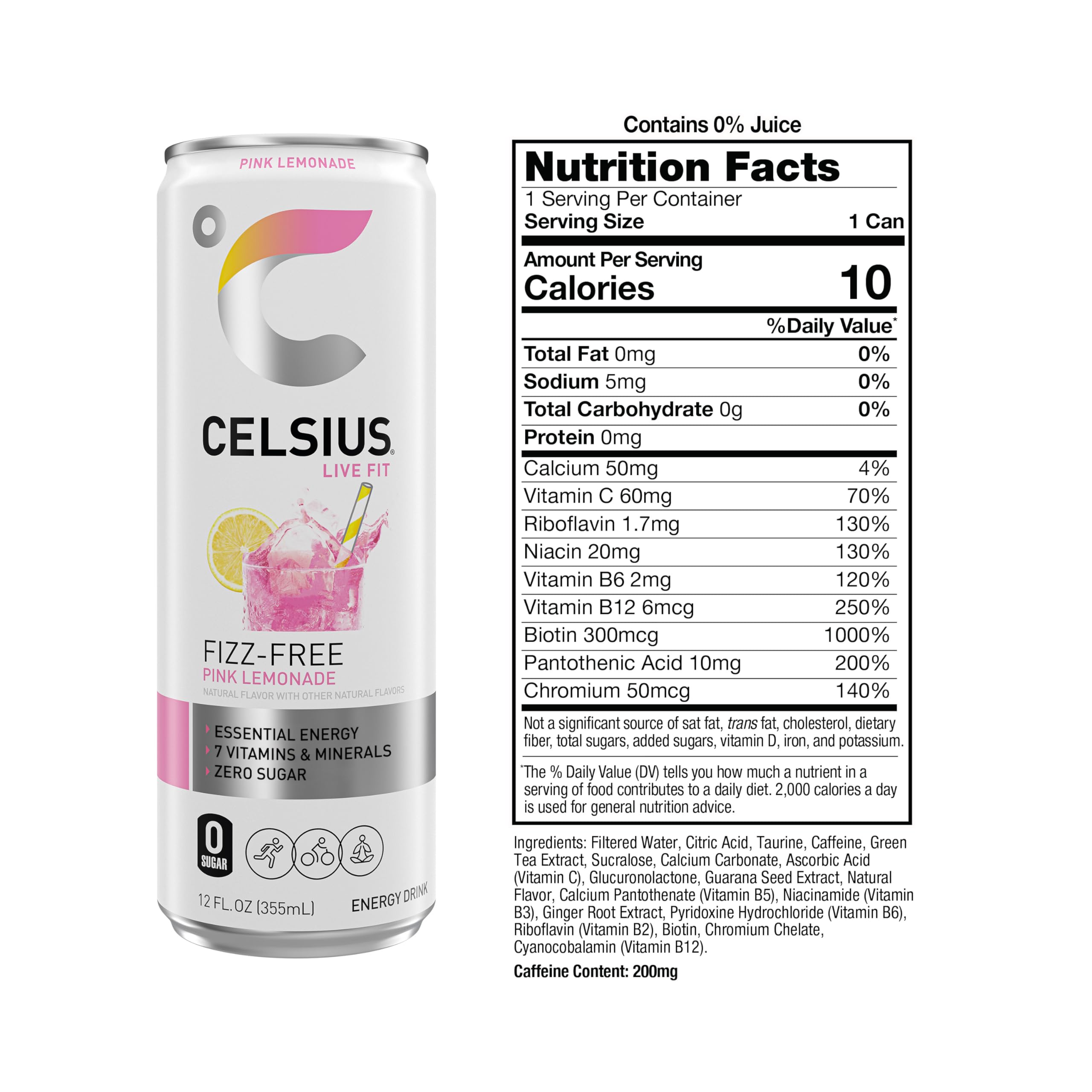 CELSIUS Sparkling Kiwi Guava, Functional Essential Energy Drink 12 Fl Oz (Pack of 12)