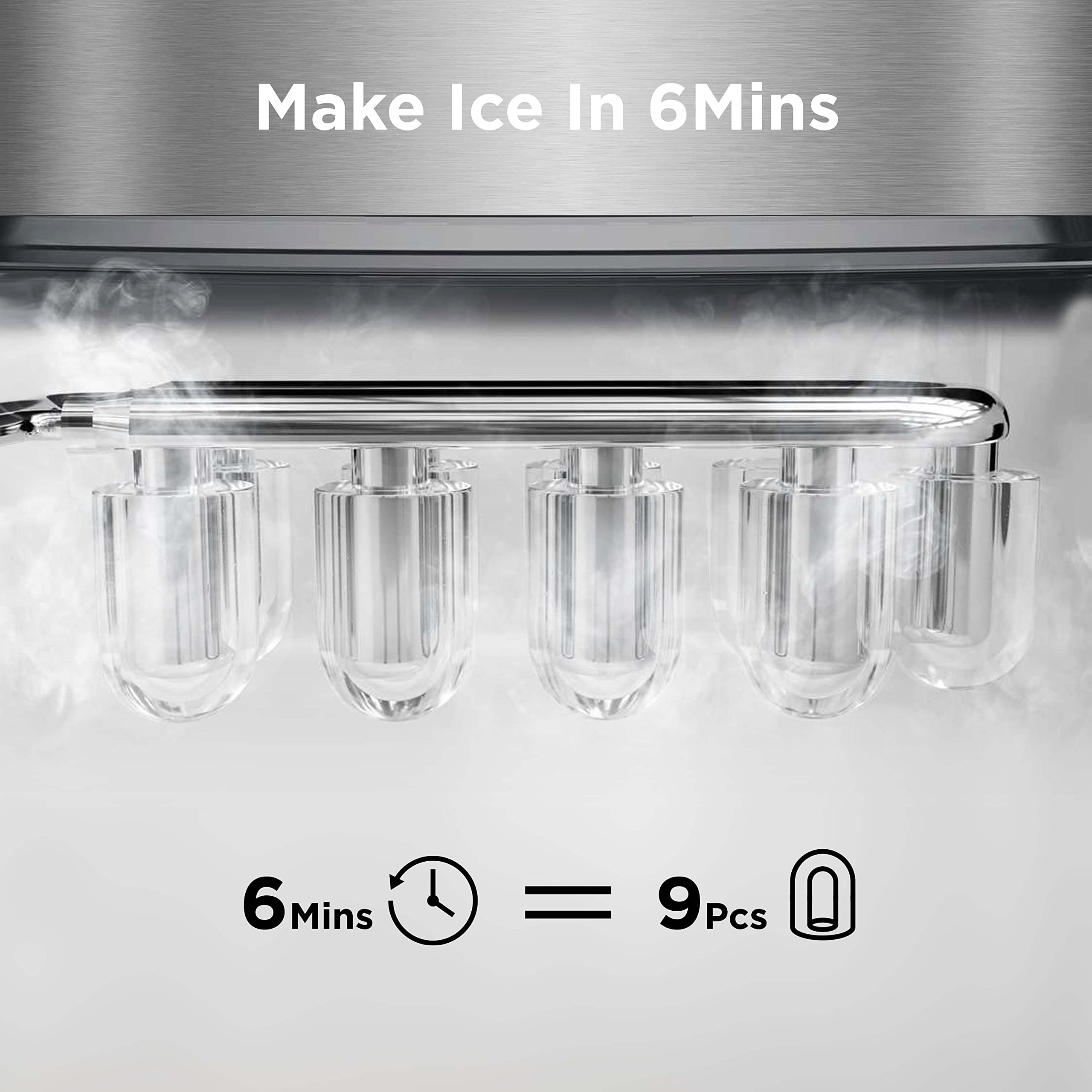 Nugget Ice Maker Countertop, Silonn Chewable Pellet Ice Machine with Self-Cleanin Function, 36lbs/24H Portable Ice Makers for Home Kitchen Officce, Black