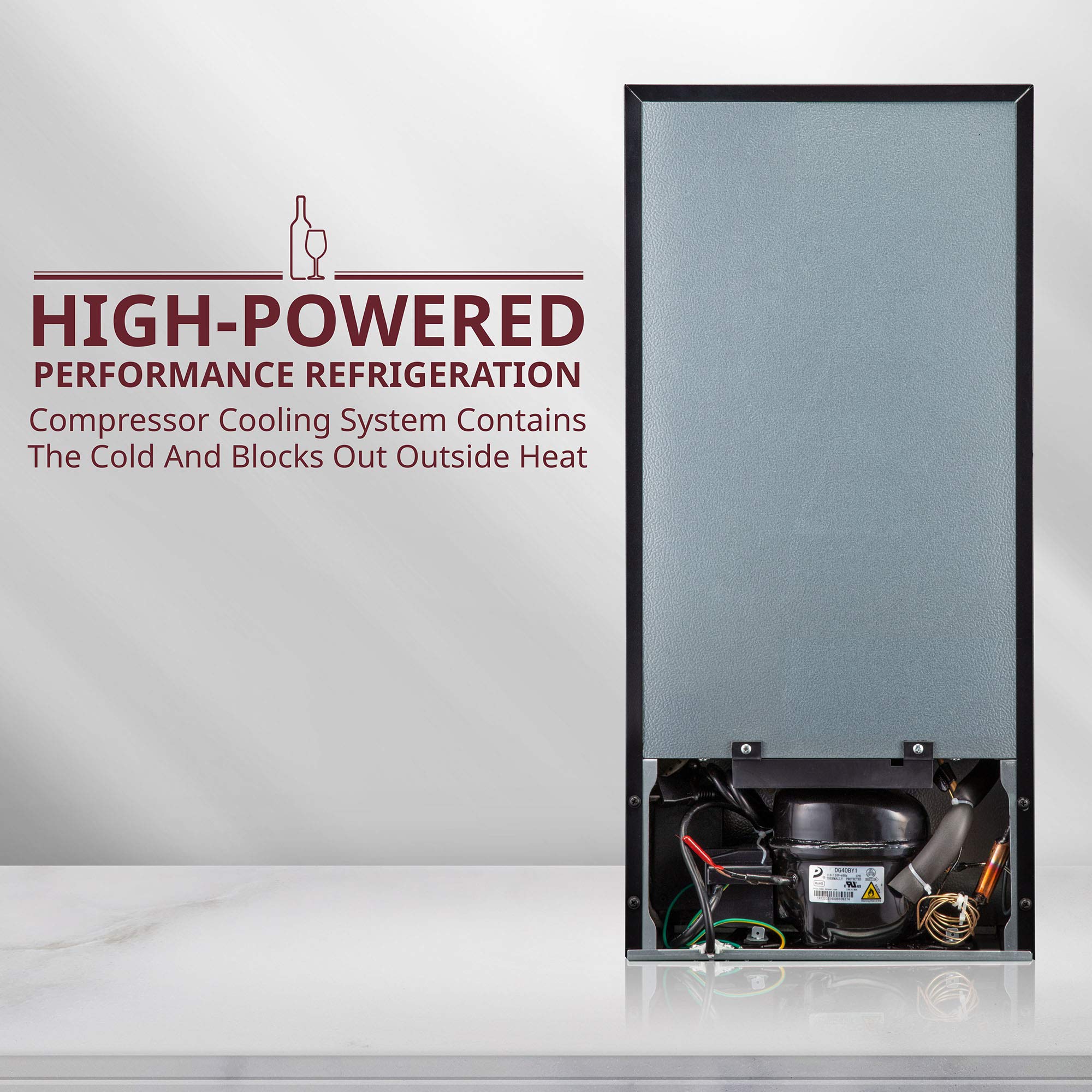 SCHMECKE 28 Bottle Compressor Wine Cooler Refrigerator w/Lock - Large Freestanding Wine Cellar - 41f-64f Digital Temperature Control Wine Fridge For Red, White, Champagne or Sparkling Wine - Black
