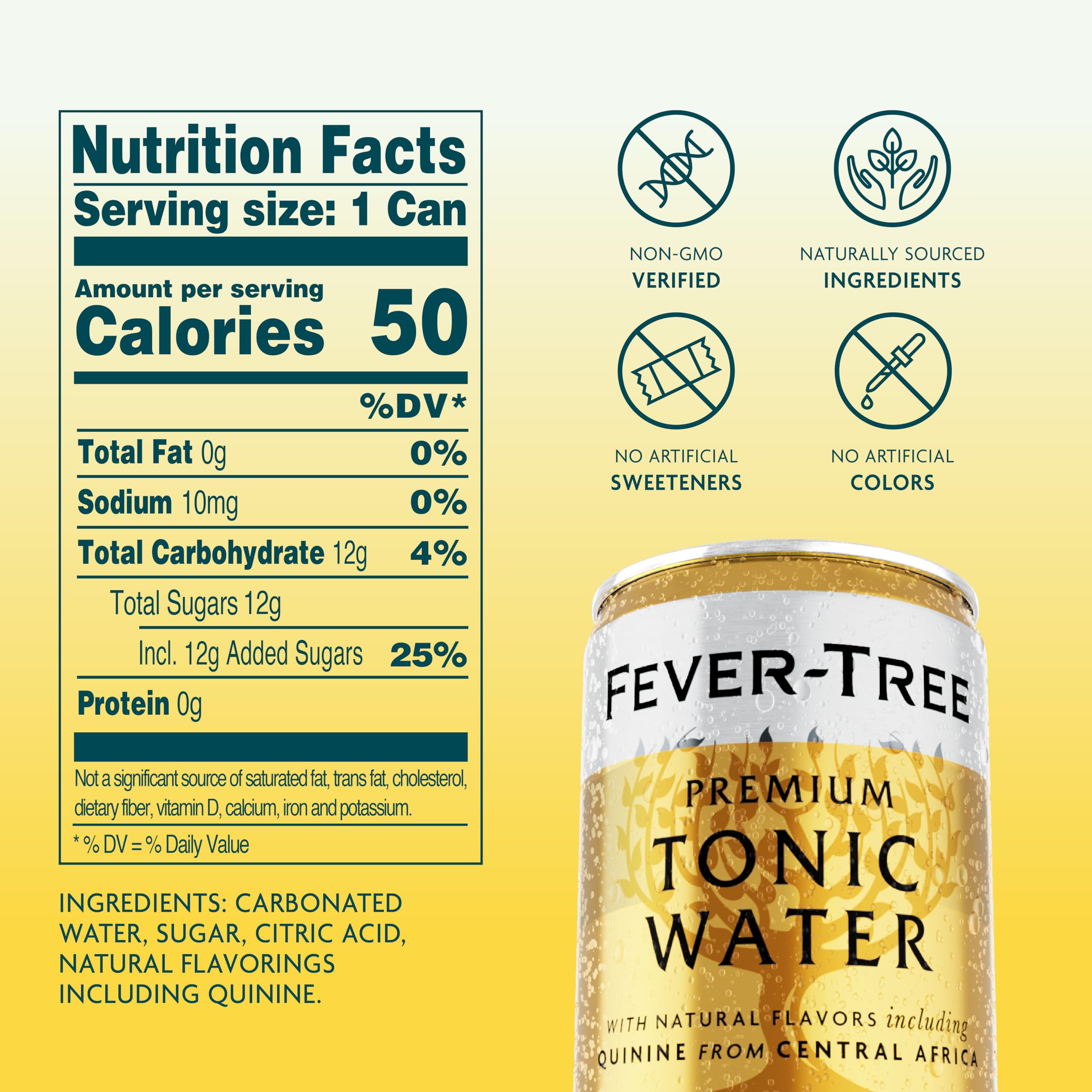 Fever Tree Tonic Water - Premium Quality Mixer - Refreshing Beverage for Cocktails & Mocktails. Naturally Sourced Ingredients, No Artificial Sweeteners or Colors - 150 ML Cans - Pack of 24