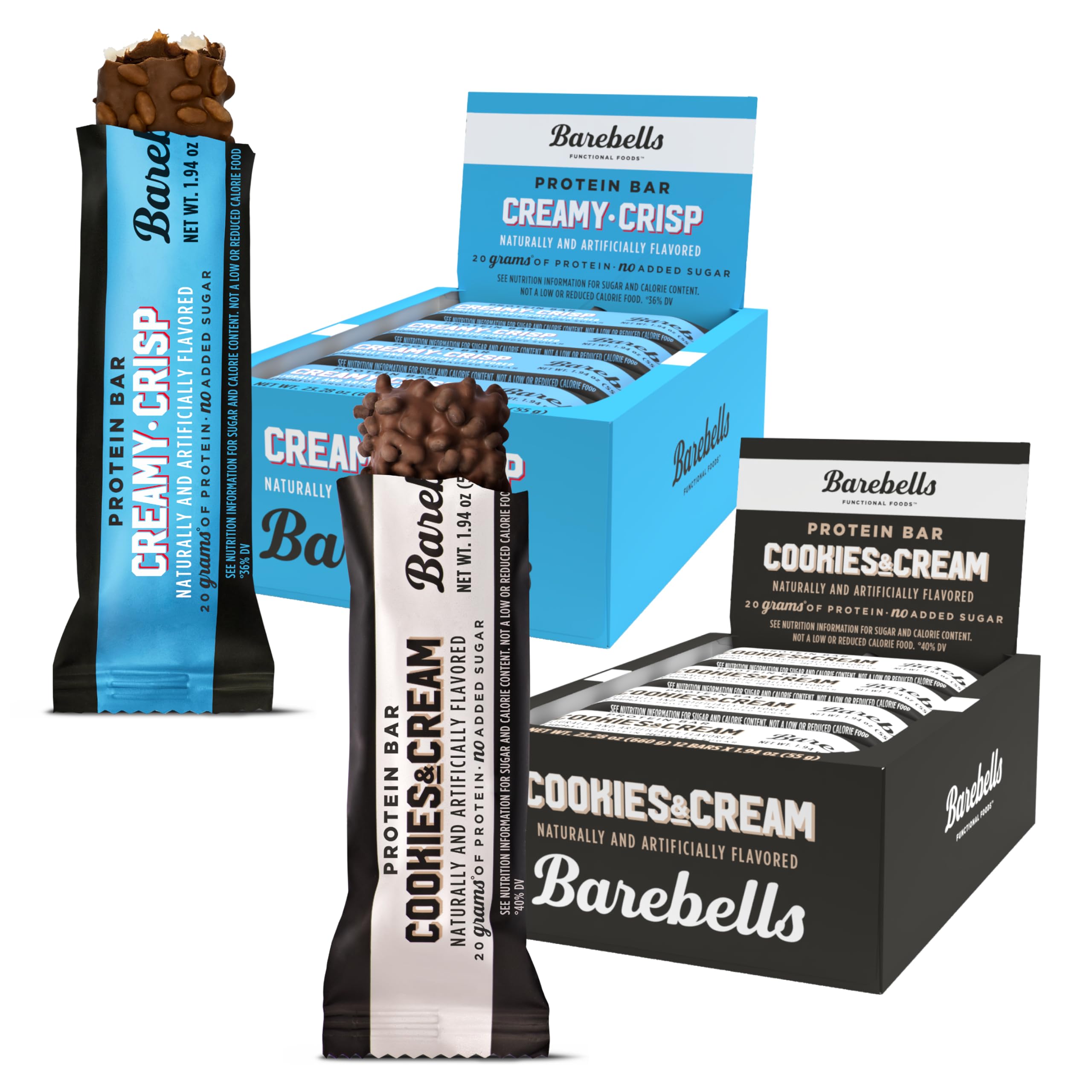 Barebells Protein Bars Salty Peanut - 12 Count, 20g High Protein Treats - Chocolate Nutrition Bar with 1g Total Sugars - On-The-Go Breakfast or Post-Workout Snack