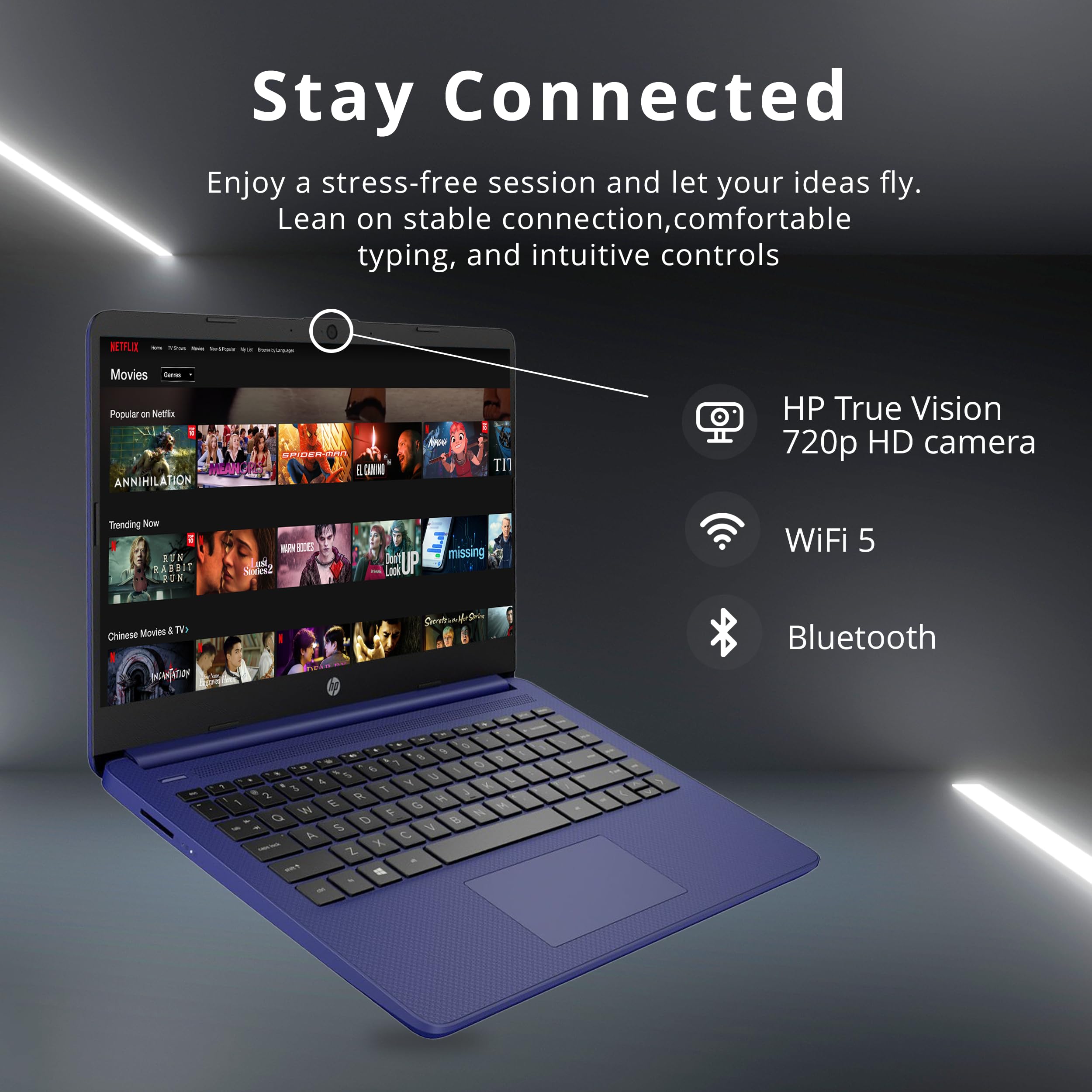 HP 14" HD Laptop, Windows 11, Intel Celeron Dual-Core Processor Up to 2.60GHz, 4GB RAM, 64GB SSD, Webcam, Dale Pink (Renewed)
