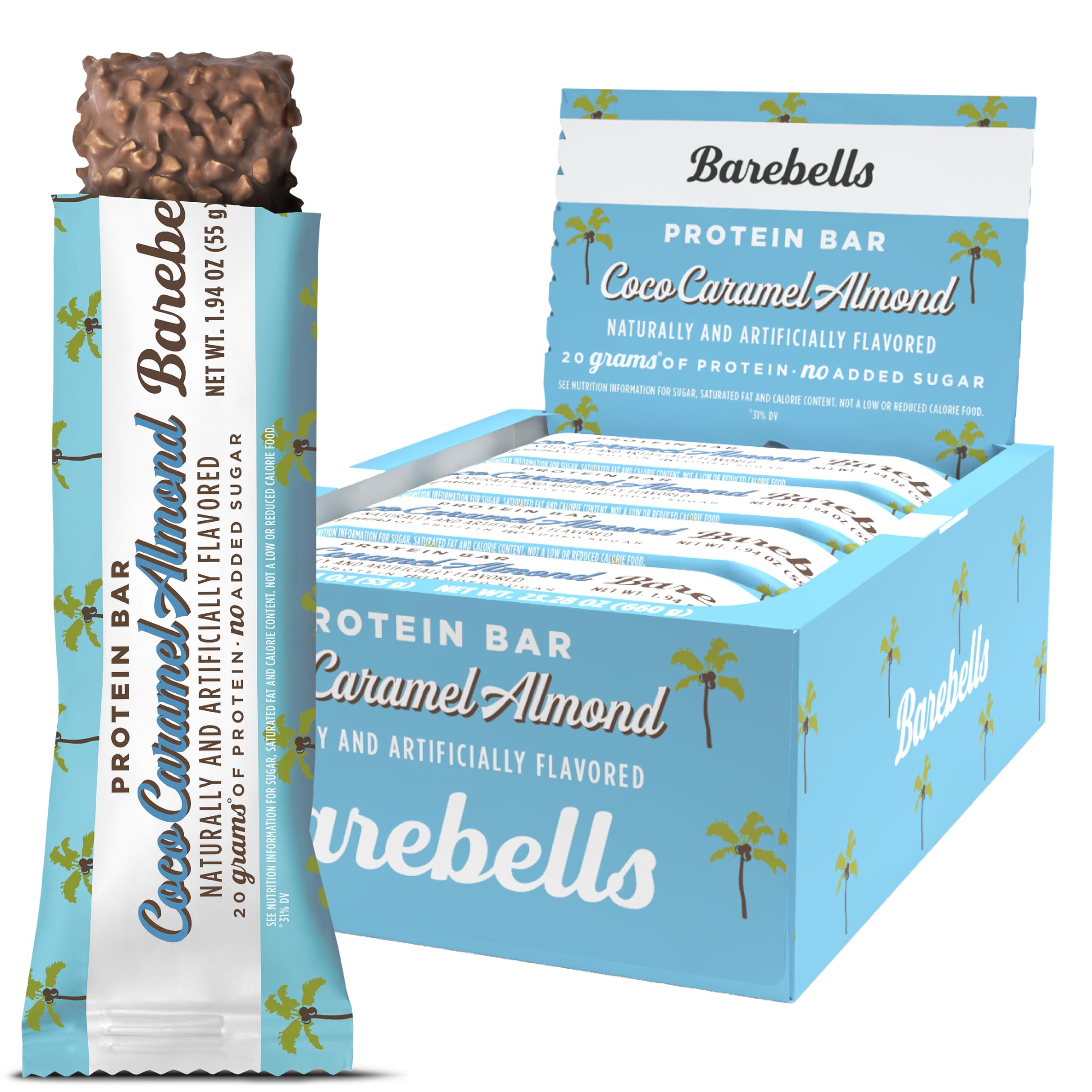 Barebells Protein Bars Salty Peanut - 12 Count, 20g High Protein Treats - Chocolate Nutrition Bar with 1g Total Sugars - On-The-Go Breakfast or Post-Workout Snack
