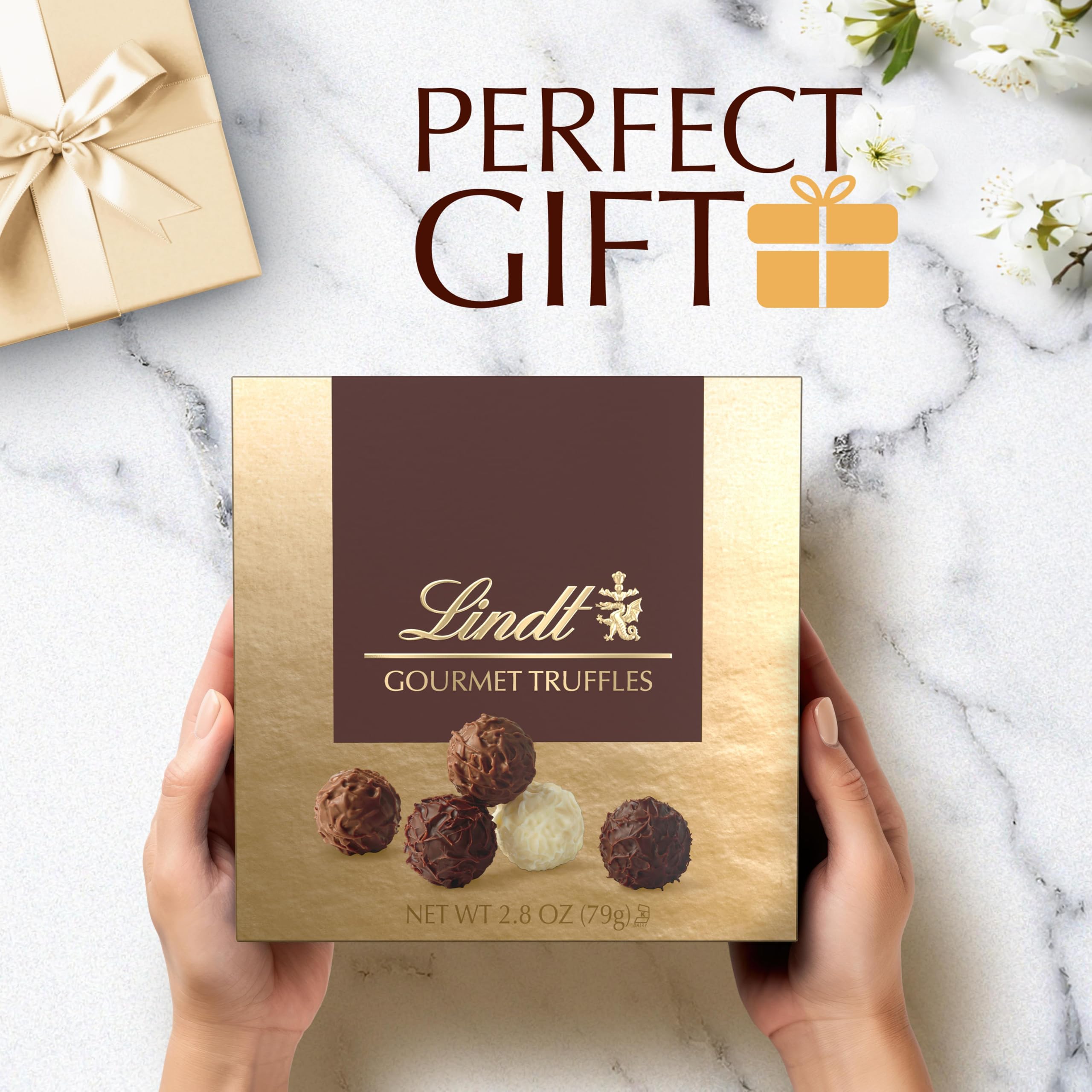 Lindt Gourmet Truffles Chocolate Candy Truffles, Assorted Chocolate Truffles, Christmas Candy, 14.7 oz. Gift Box