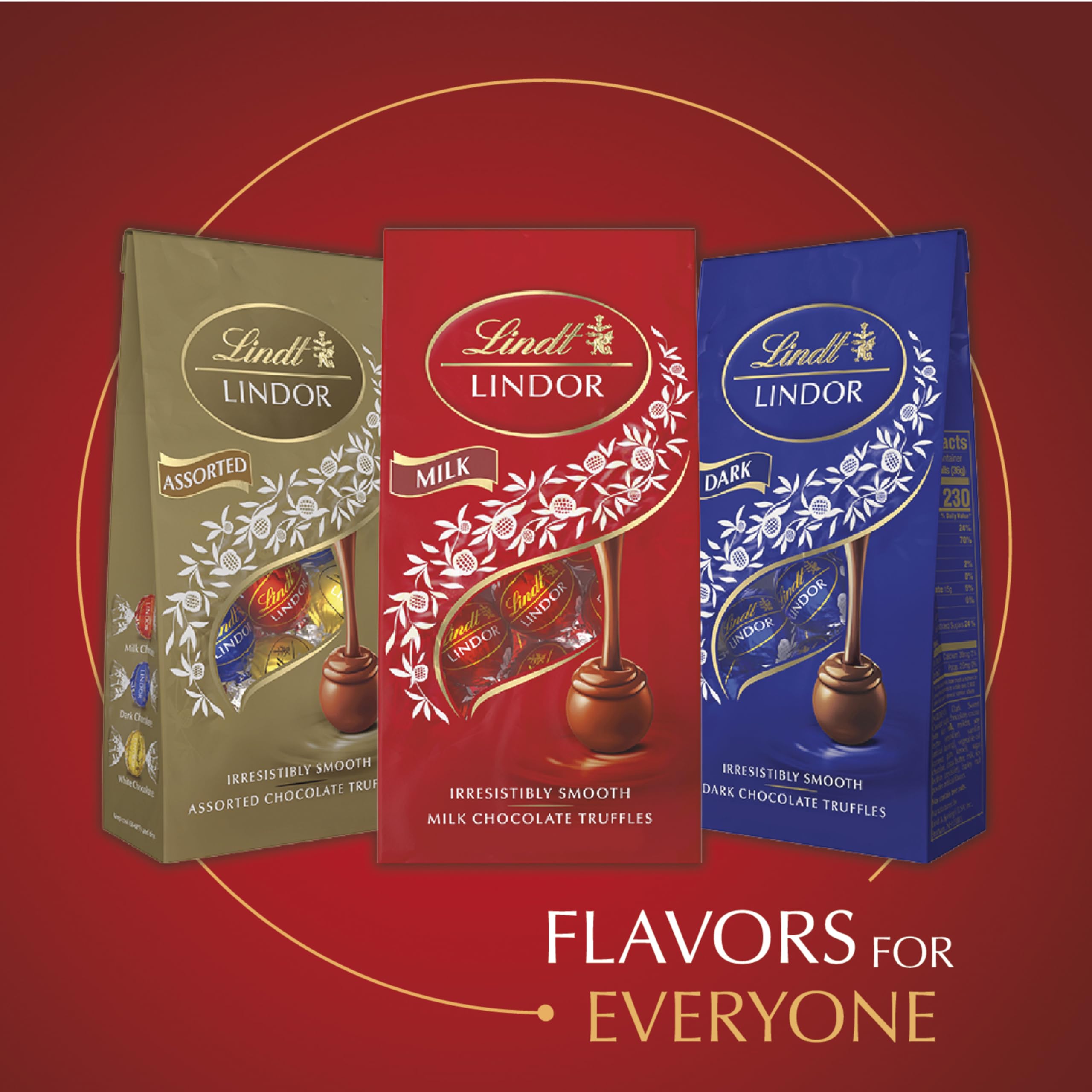 Lindt LINDOR Dark Chocolate Candy Truffles, Dark Chocolate with Smooth, Melting Truffle Center, 25.4 oz., 60 Count