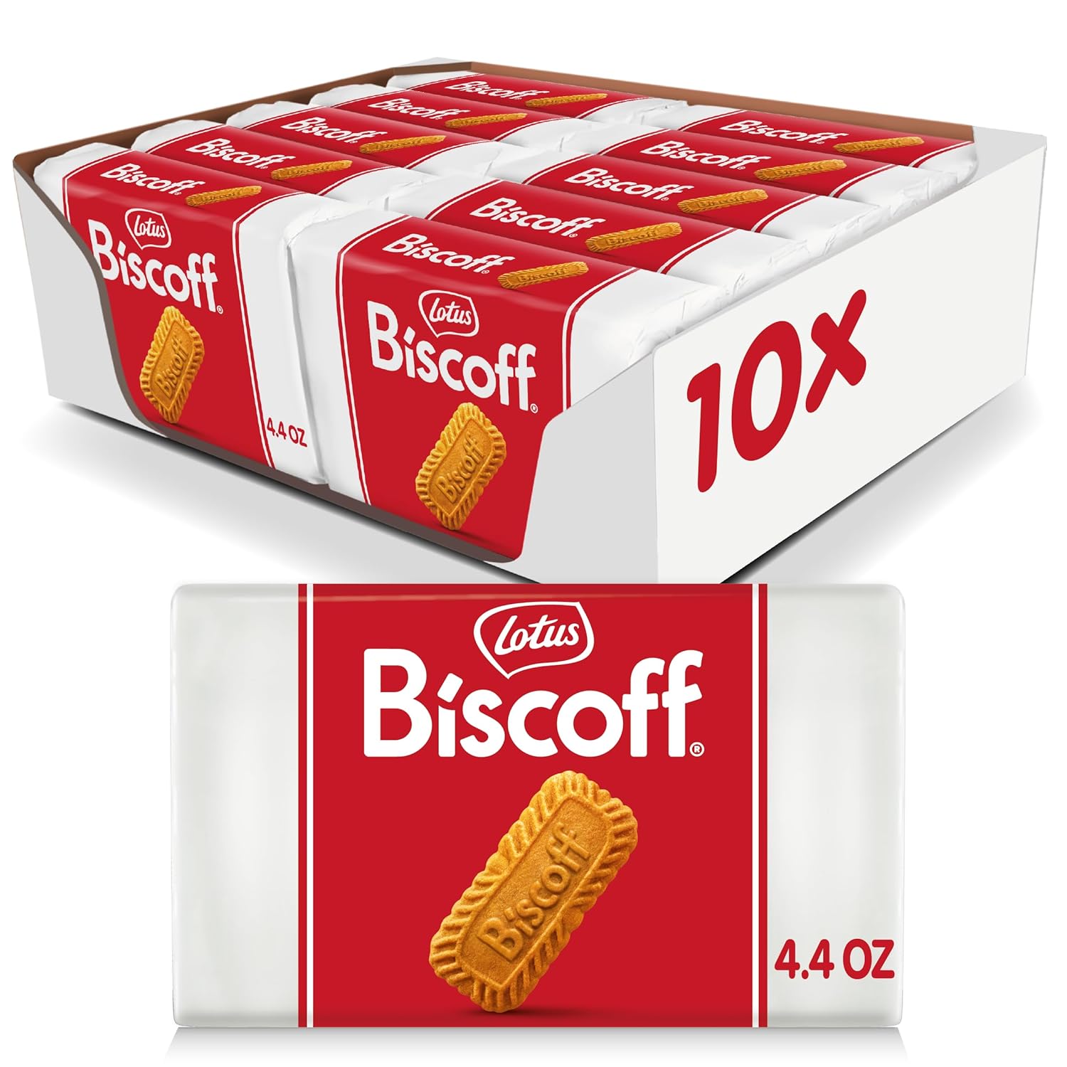 Lotus Biscoff, Caramelized Biscuit Cookies, non GMO + Vegan - 8.8 Ounce (Pack of 10)