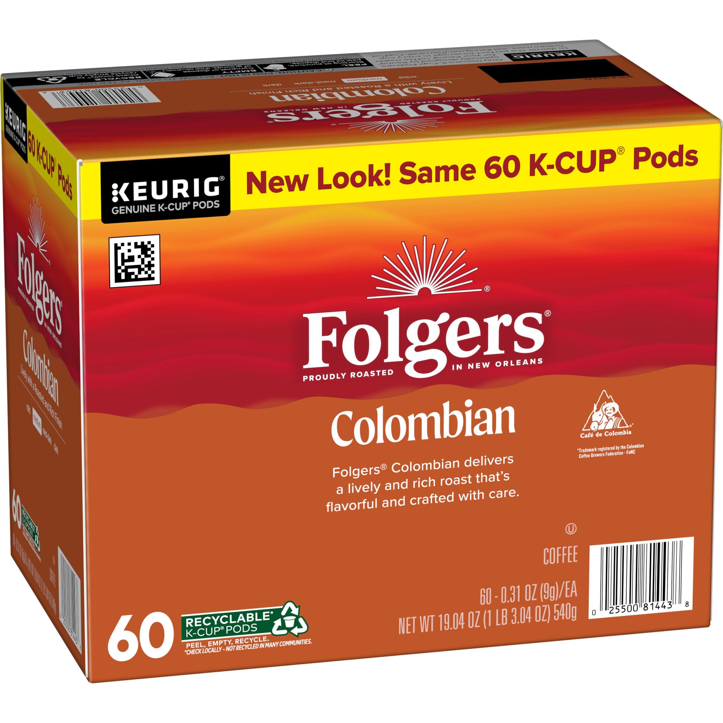 Folgers Classic Roast Medium Roast Coffee, 72 Keurig K-Cup Pods