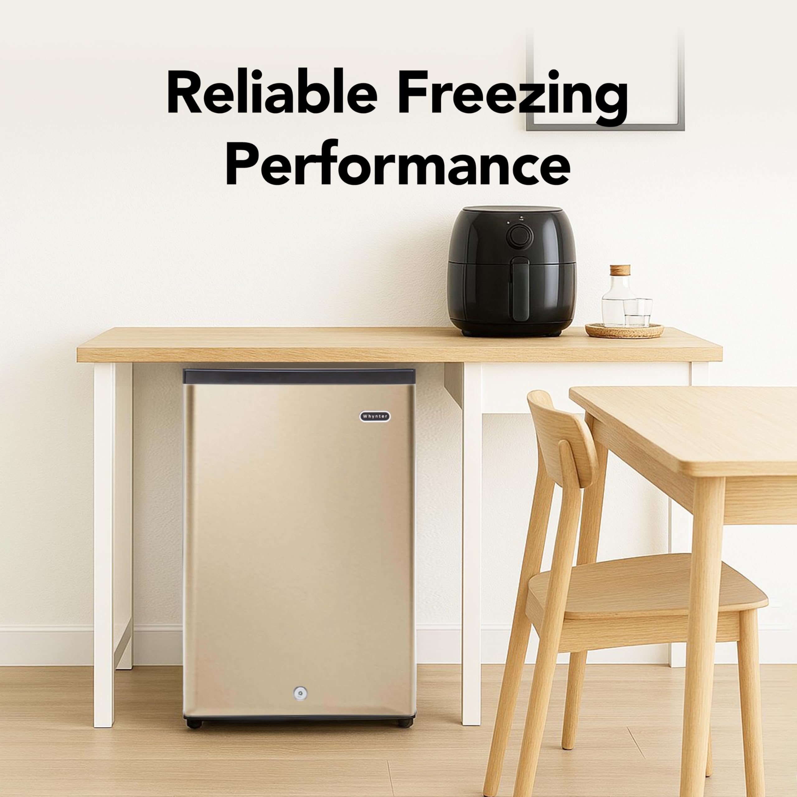 Whynter CUF-112SS Mini, Energy Star Rated Small Upright Freezer with Lock, Stainless Steel -1.1 Cubic Feet