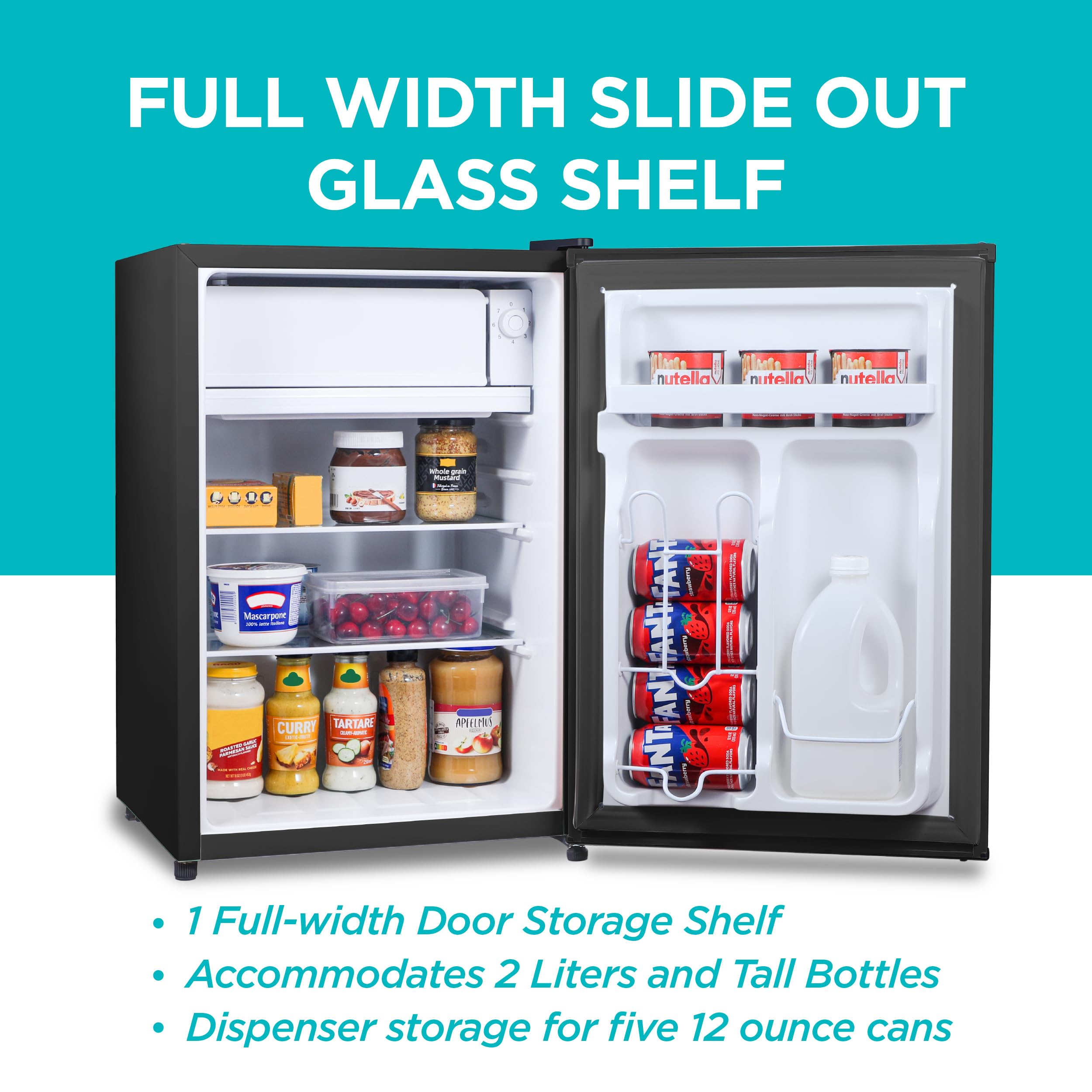 BLACK+DECKER 1.7 Cu. Ft. Compact Refrigerator, ENERGY STAR Certified, Single Door Mini Fridge with Chiller Compartment, Personal Fridge for Home or Dorm Room, R600a Refrigerant, BCRK17W, White