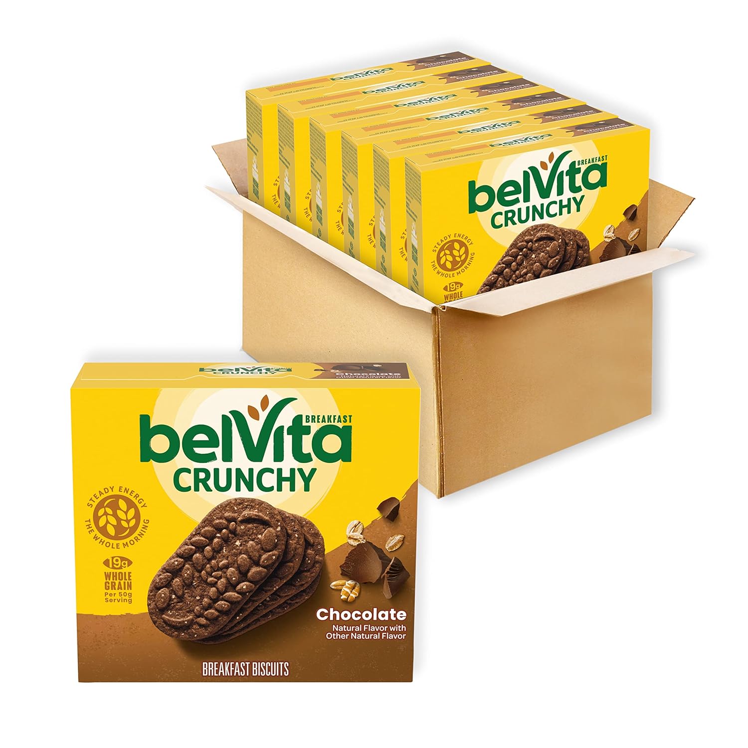 belVita Breakfast Bars Biscuits, Cranberry Orange, 30 Total Packs, 6 Boxes (4 Biscuits Per Pack)
