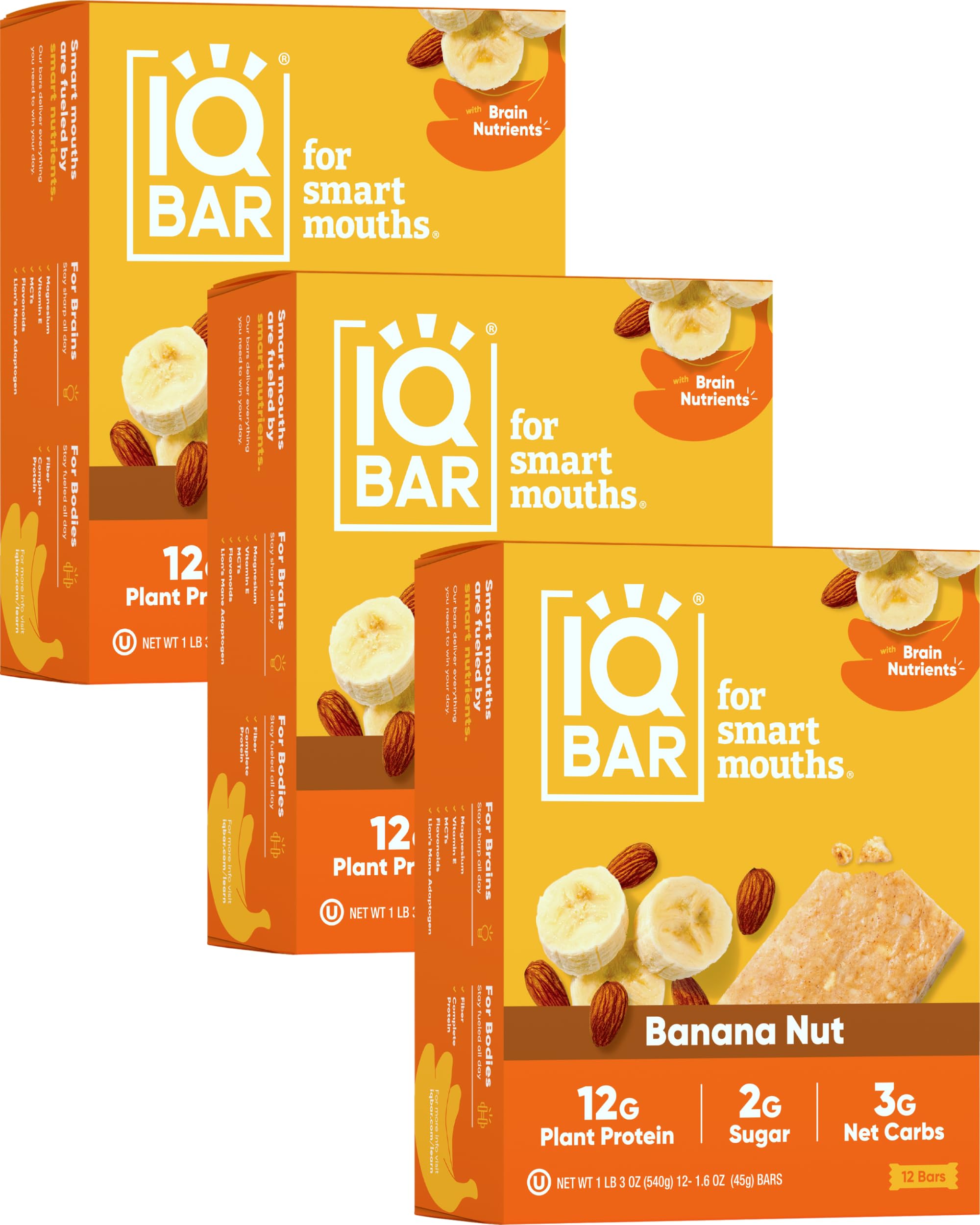 IQBAR Brain and Body Plant Protein Bars - Chocolate Lovers Variety - 36-Count - Keto, Vegan, Low Carb, High Fiber, Gluten Free, Dairy Free, Low Sugar Snack with Nutrients for Focus, Energy, Meal Replacement