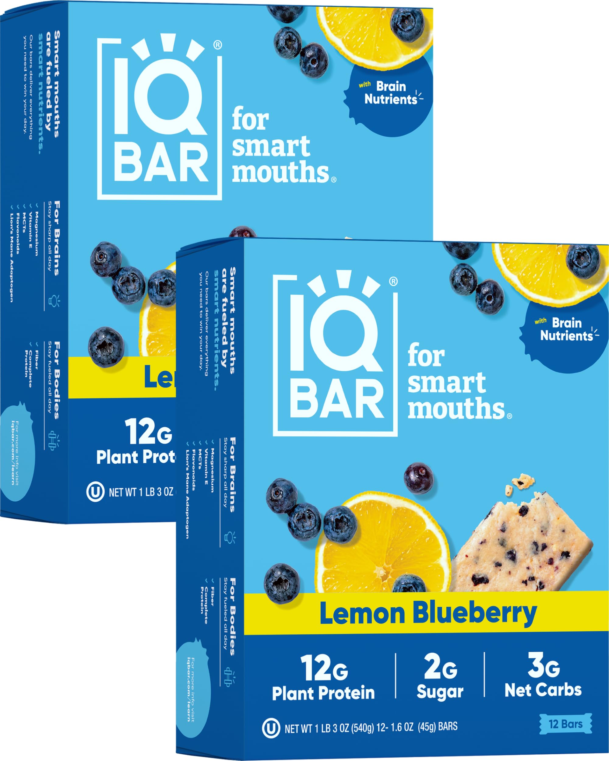 IQBAR Brain and Body Plant Protein Bars - Chocolate Lovers Variety - 36-Count - Keto, Vegan, Low Carb, High Fiber, Gluten Free, Dairy Free, Low Sugar Snack with Nutrients for Focus, Energy, Meal Replacement