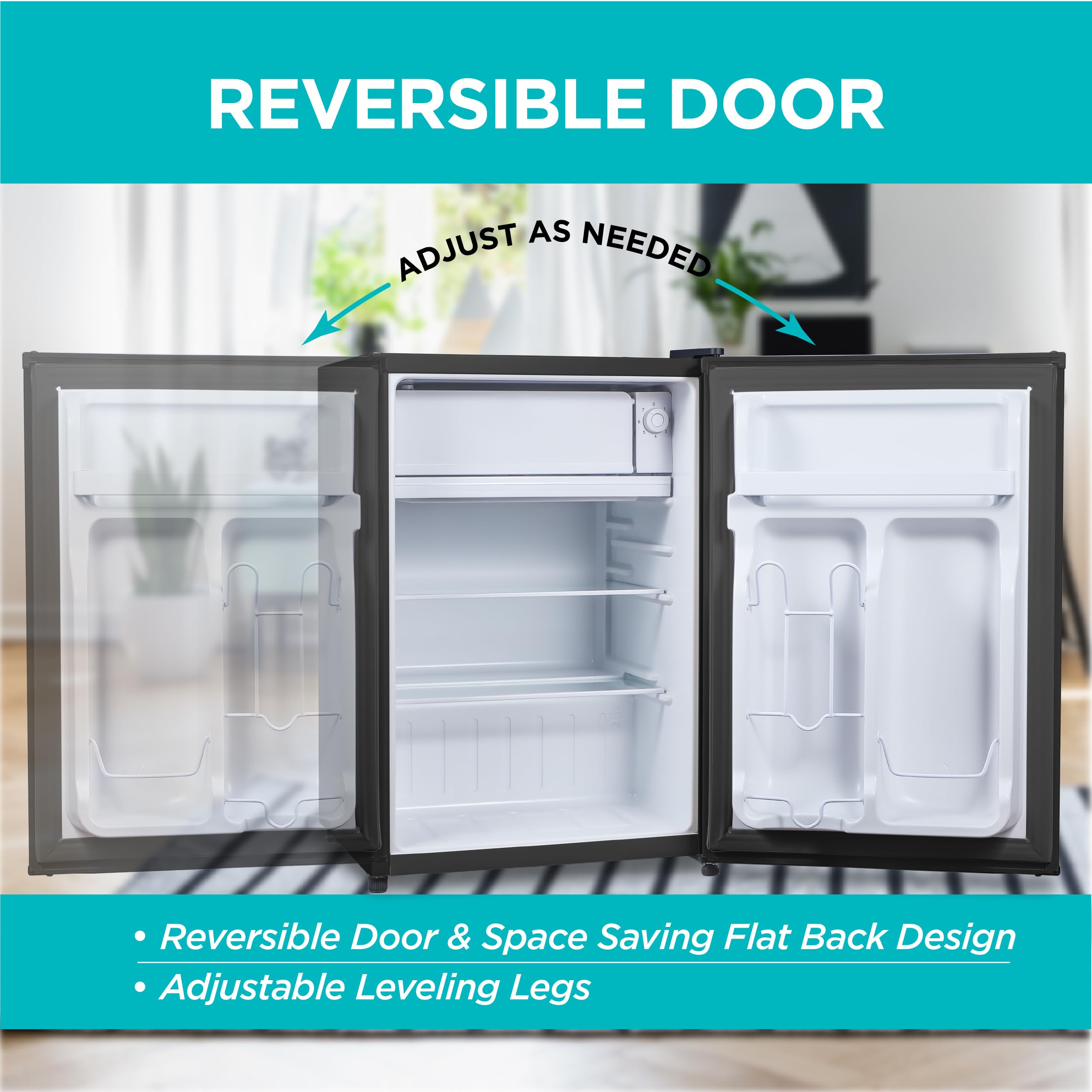 BLACK+DECKER 1.7 Cu. Ft. Compact Refrigerator, ENERGY STAR Certified, Single Door Mini Fridge with Chiller Compartment, Personal Fridge for Home or Dorm Room, R600a Refrigerant, BCRK17W, White