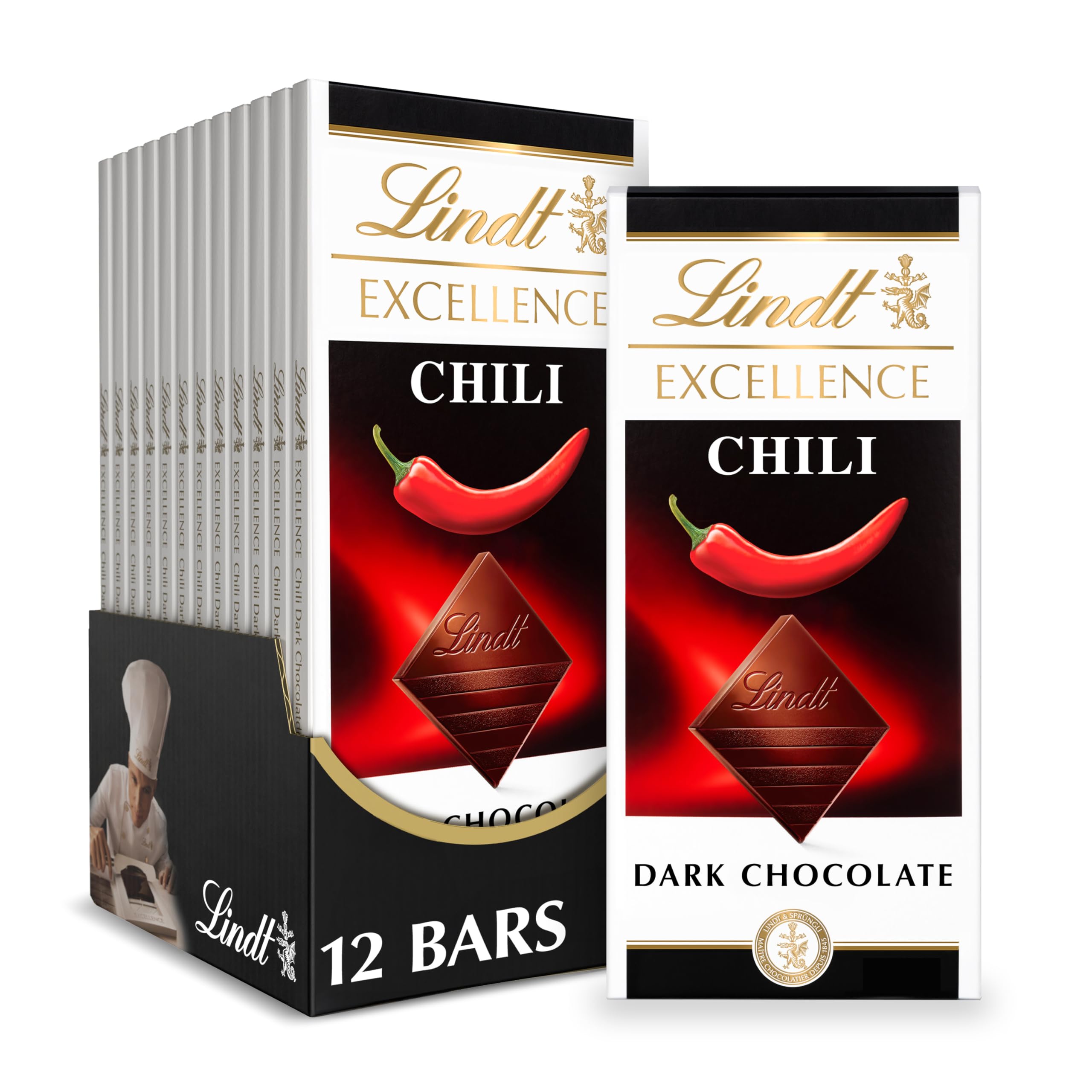 Lindt EXCELLENCE 85% Cocoa Dark Chocolate Bar, Dark Chocolate Candy, 3.5 oz. (12 Pack)