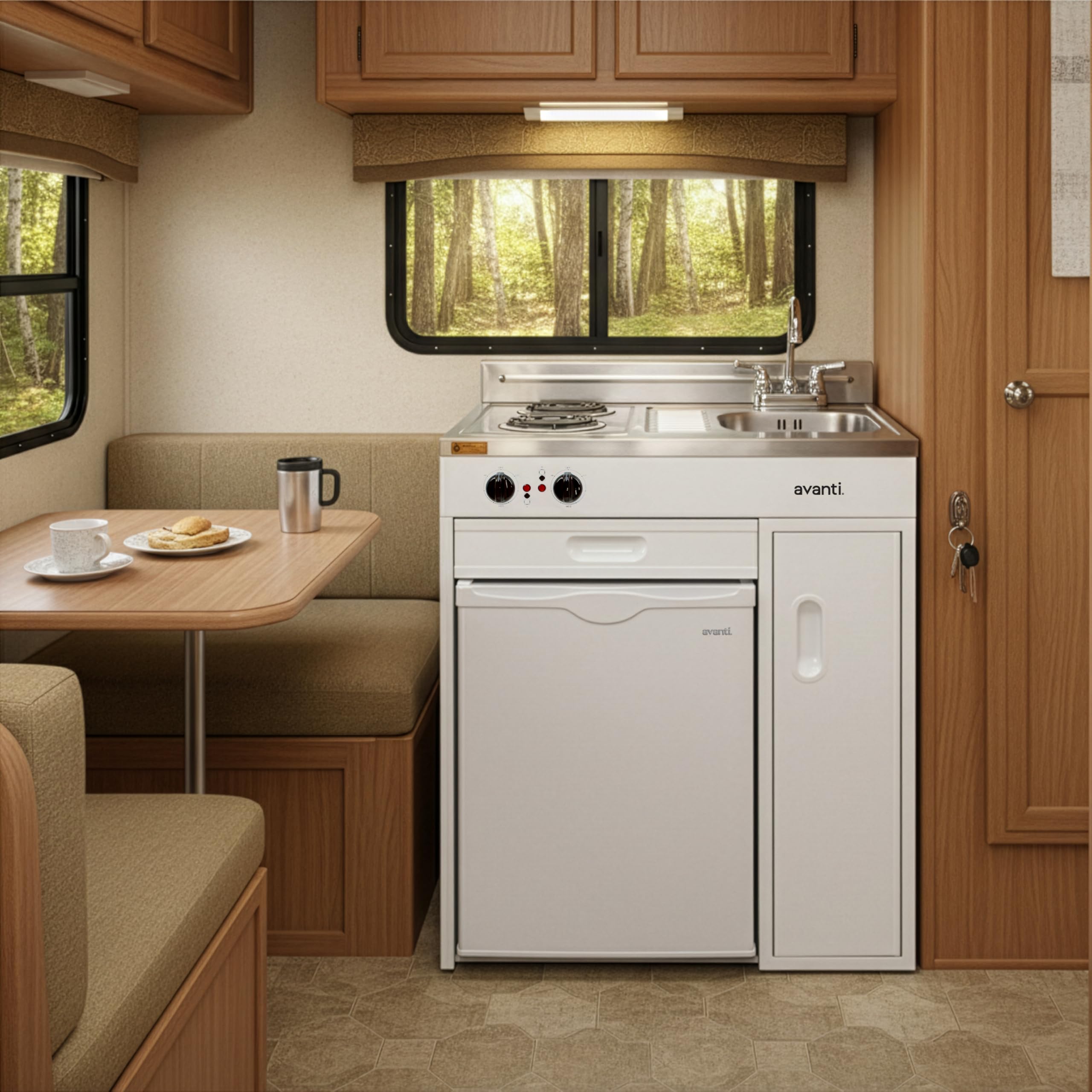 Avanti CK3616 36" Energy Star Rated Complete Compact Kitchen Stainless Steel Sink and White body