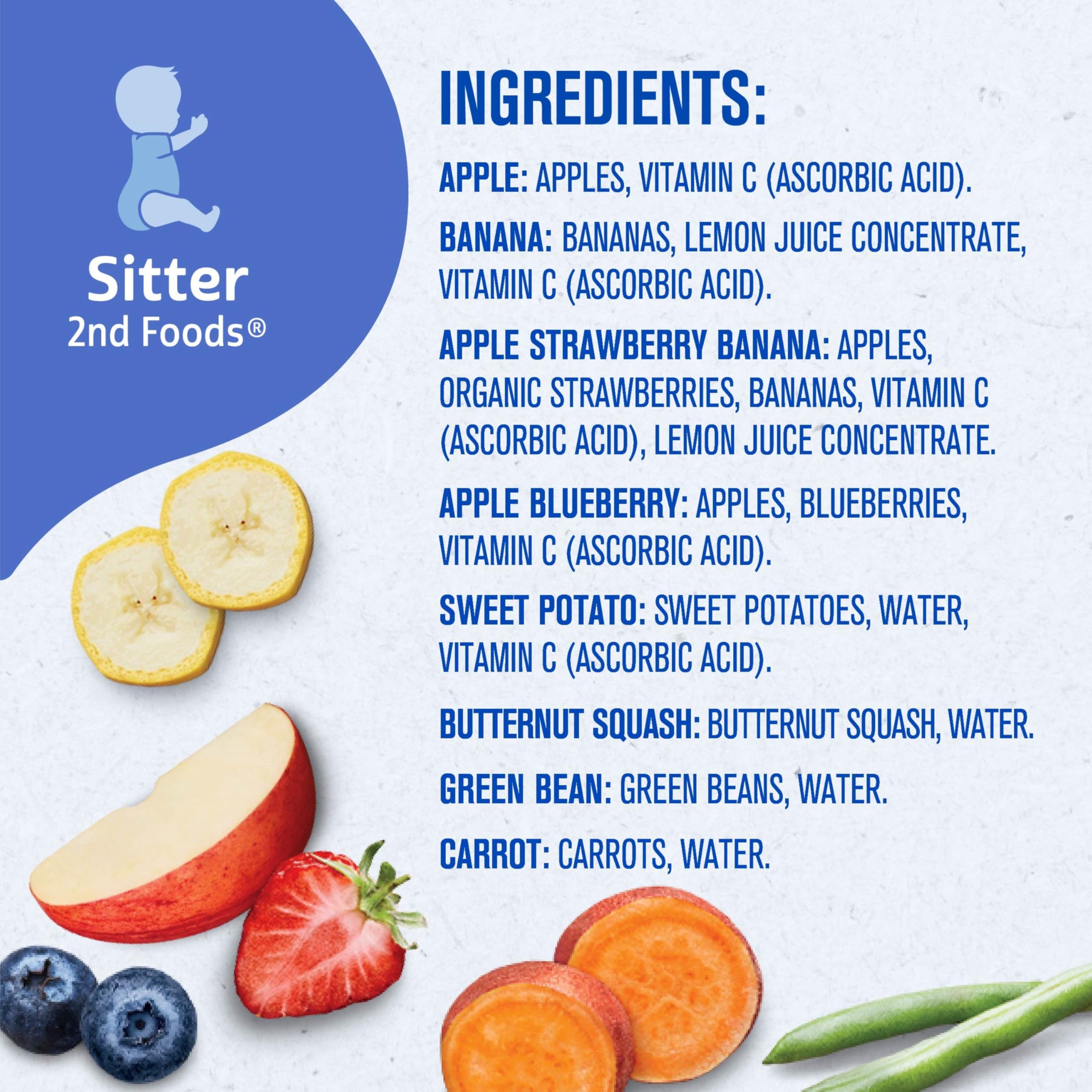 Gerber Stage 2 Baby Food, Nourishing Blends Tubs, Meat Meals Powerblend, Baby Puree, Variety Pack, 32PK