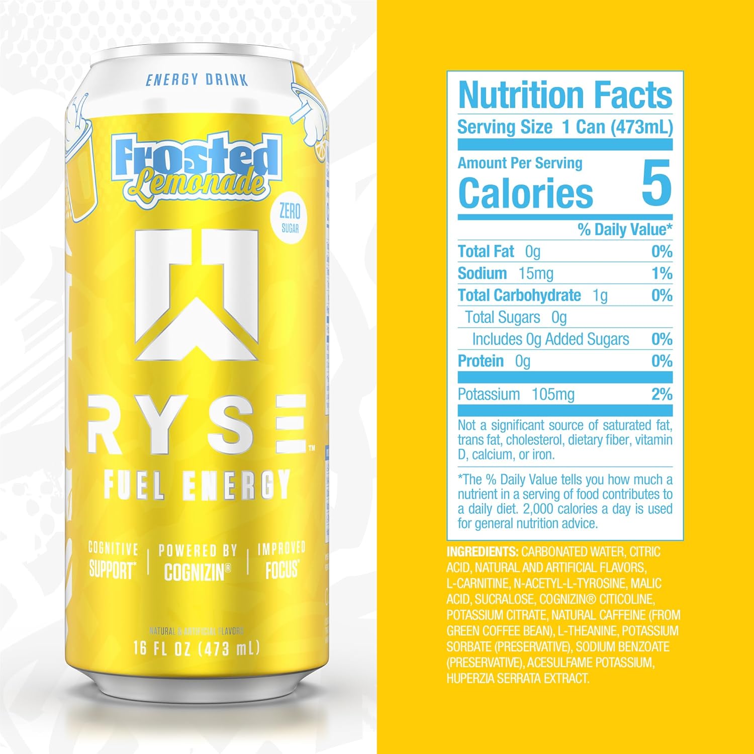 RYSE Fuel Energy Drink - Variety Pack - Sugar Free, Gluten Free & Vegan - 200mg Natural Caffeine, Taurine & Choline for Focus & Energy - No Artificial Colors - 16 fl oz Cans (12-Pack)