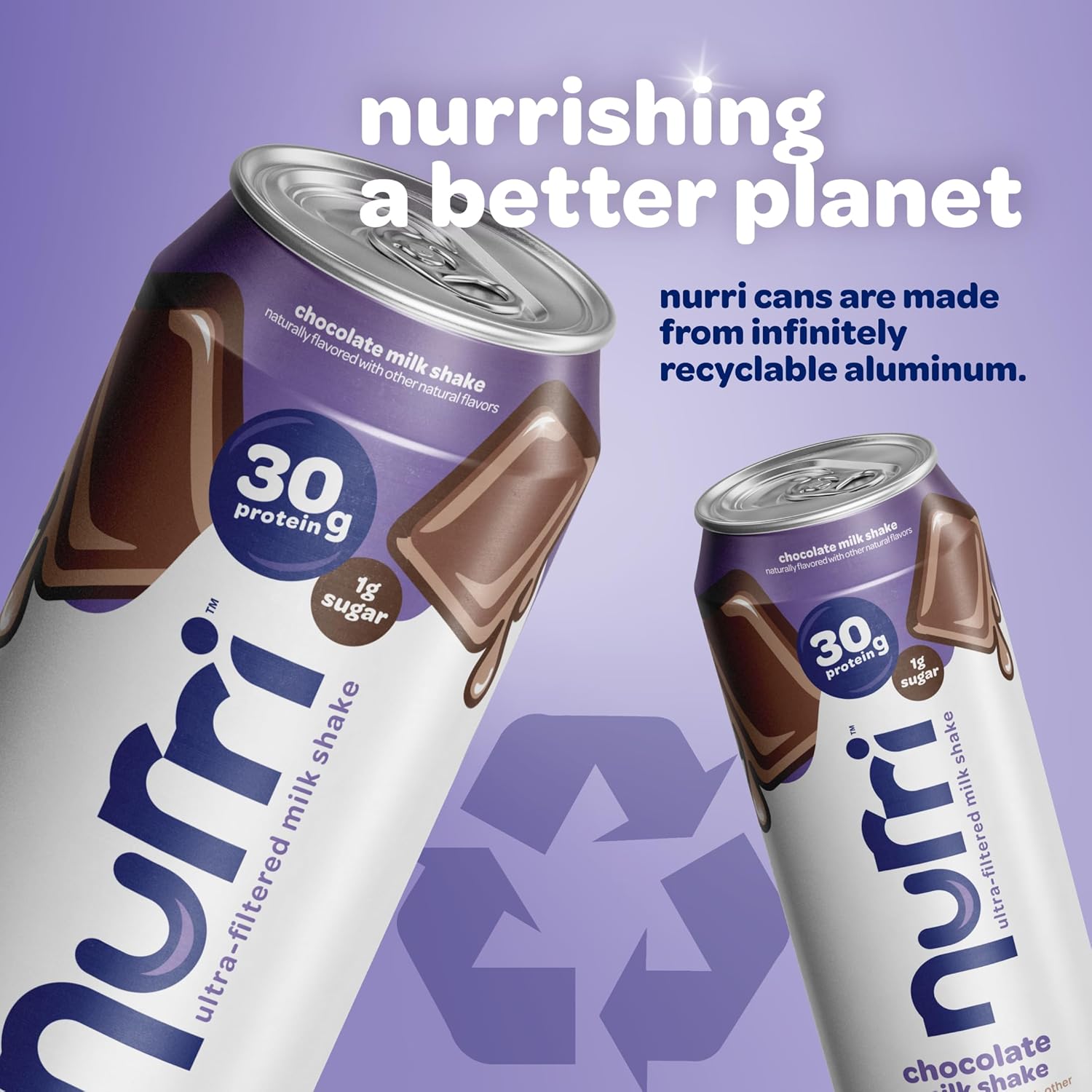 Nurri - 30g Protein Ultra Filtered Milk Shake – Chocolate - Lactose Free, Low Sugar, 150 Calories, 10 Vitamins and Minerals - 11 fl oz, 10 Cans