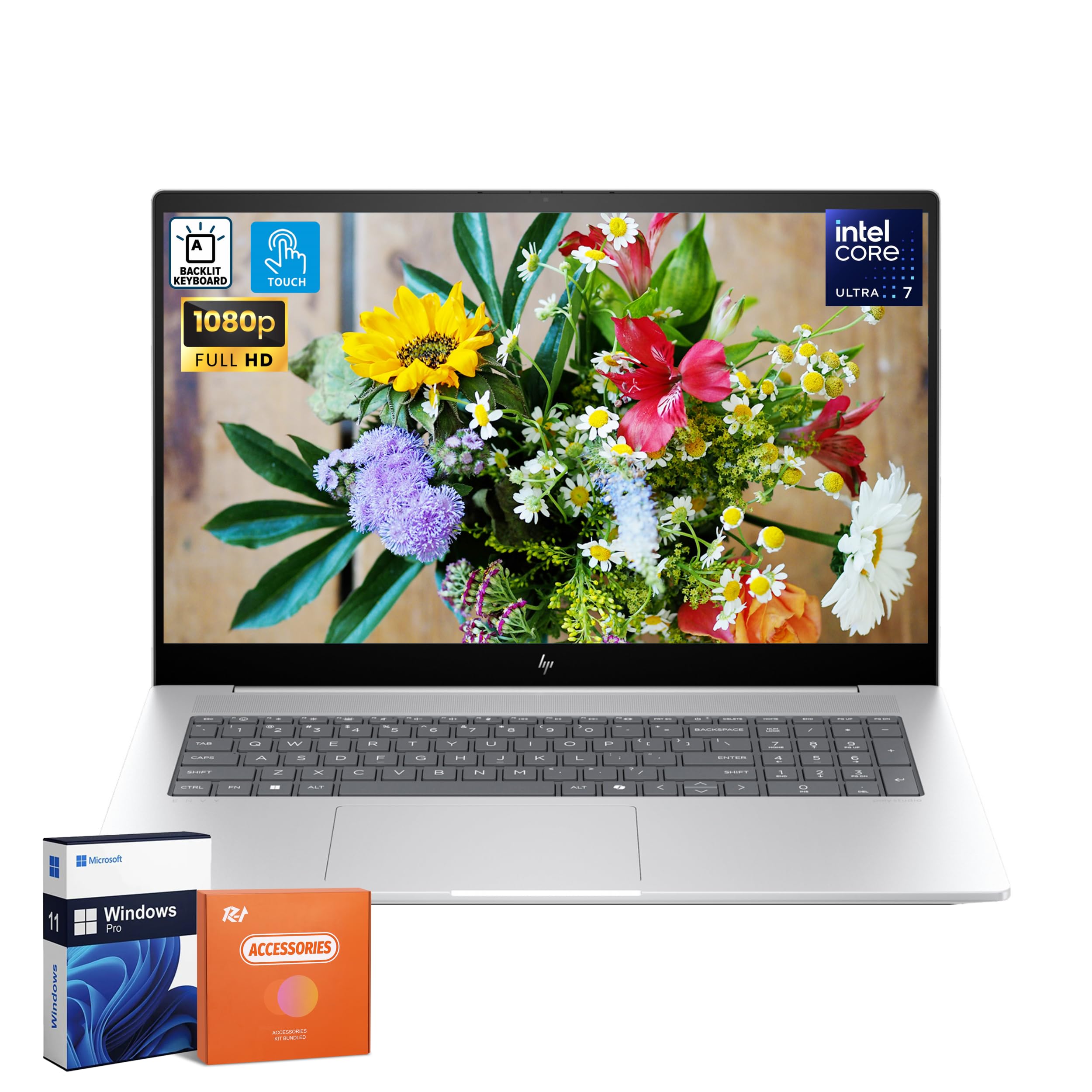HP 15.6" FHD Laptop 2026 Edition with Copilot AI, 16GB RAM, 256GB SSD, Intel Processor, Long Battery Life, Lightweight 3.64 lbs, Microsoft 365, Windows 11 for Students & Office