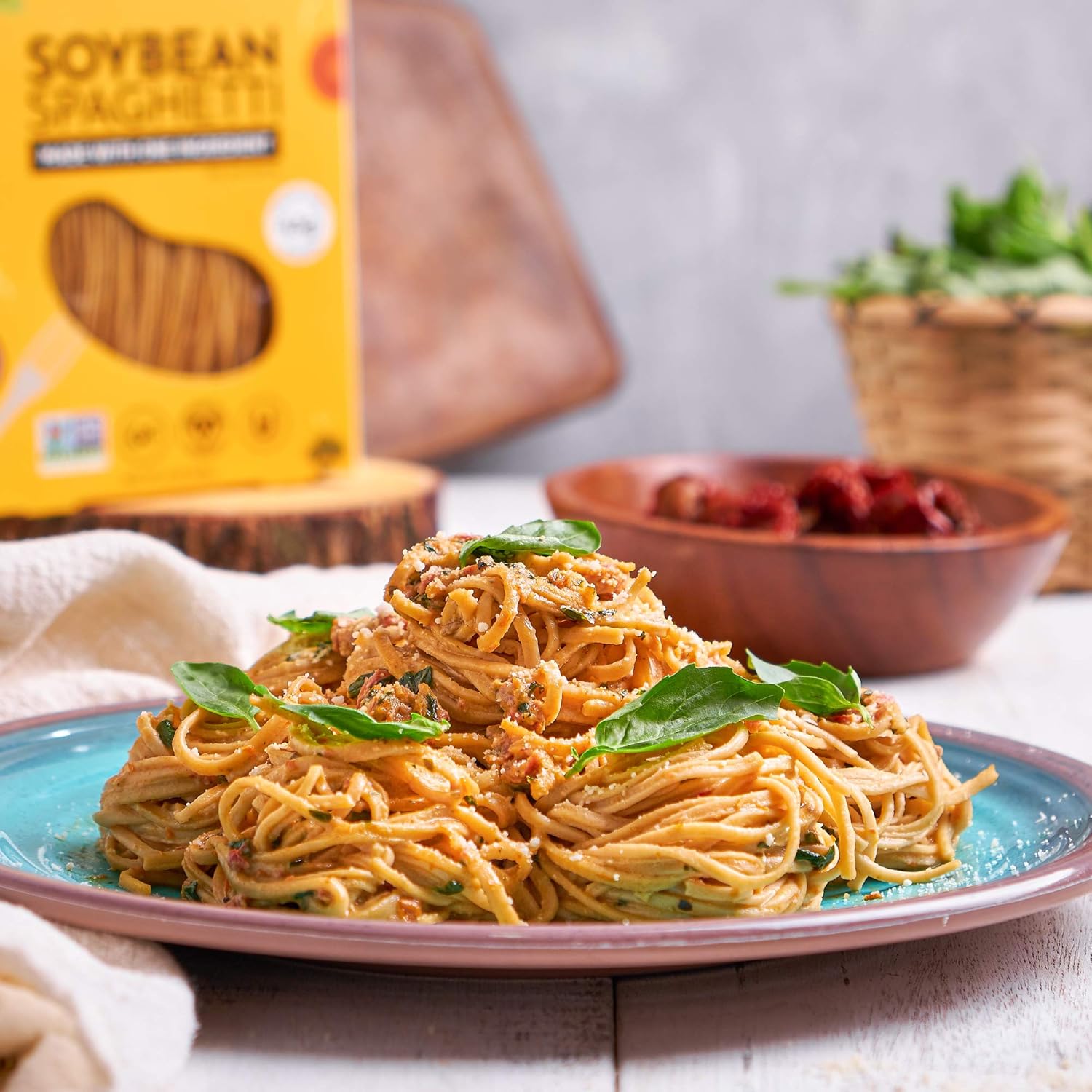 The Only Bean - Soy, Black Bean, and Edamame Spaghetti & Fettuccine - Gluten Free Pasta, Keto Low Carb Pasta Noodles, Protein Pasta, Organic Healthy Noodles, Vegan Pasta - 8 oz (6 Pack) (Variety Pack)