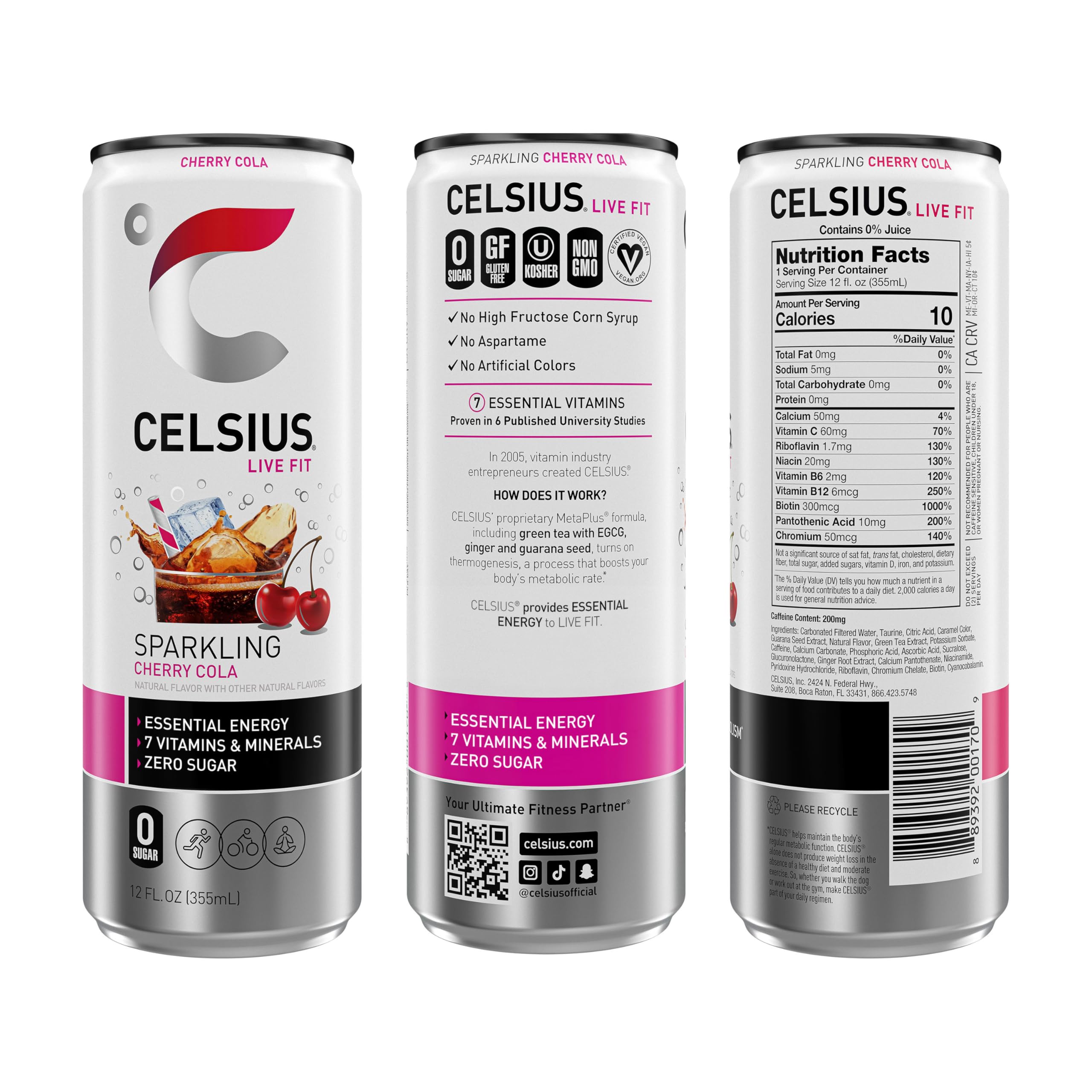 CELSIUS Sparkling Kiwi Guava, Functional Essential Energy Drink 12 Fl Oz (Pack of 12)