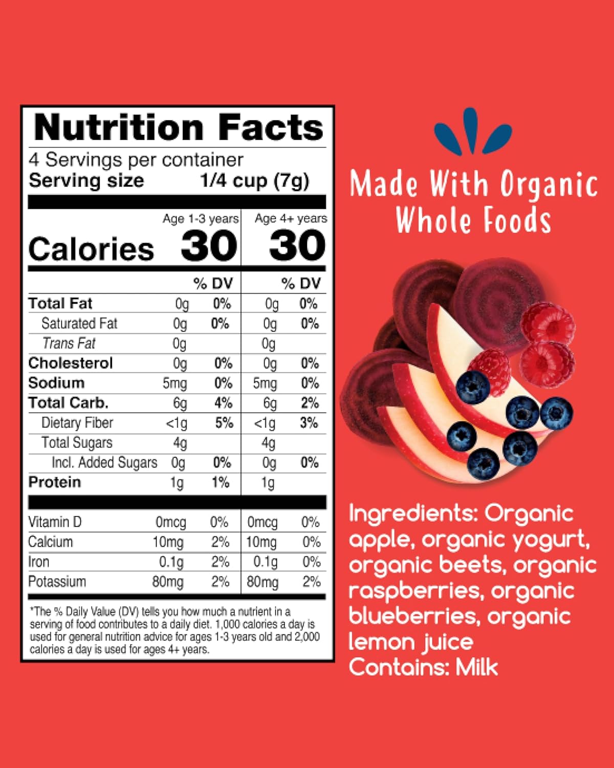 Amara Smoothie Melts - Mixed Red Berries - Baby Snacks Made With Fruits and Vegetables - Healthy Toddler Snacks For Your Kids Lunch Box - Organic Plant Based Yogurt Melts - 6 Resealable Bags