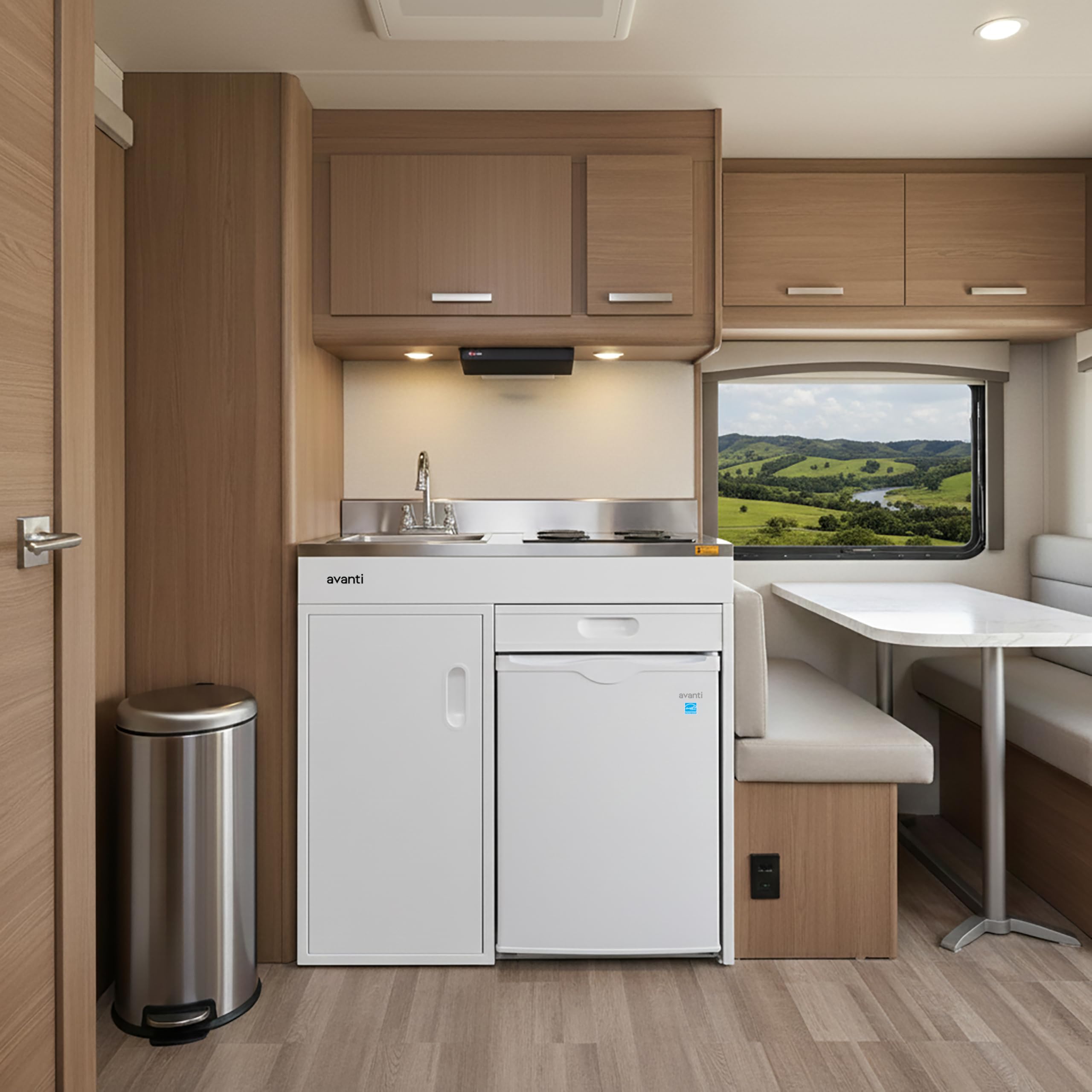 Avanti CK3616 36" Energy Star Rated Complete Compact Kitchen Stainless Steel Sink and White body