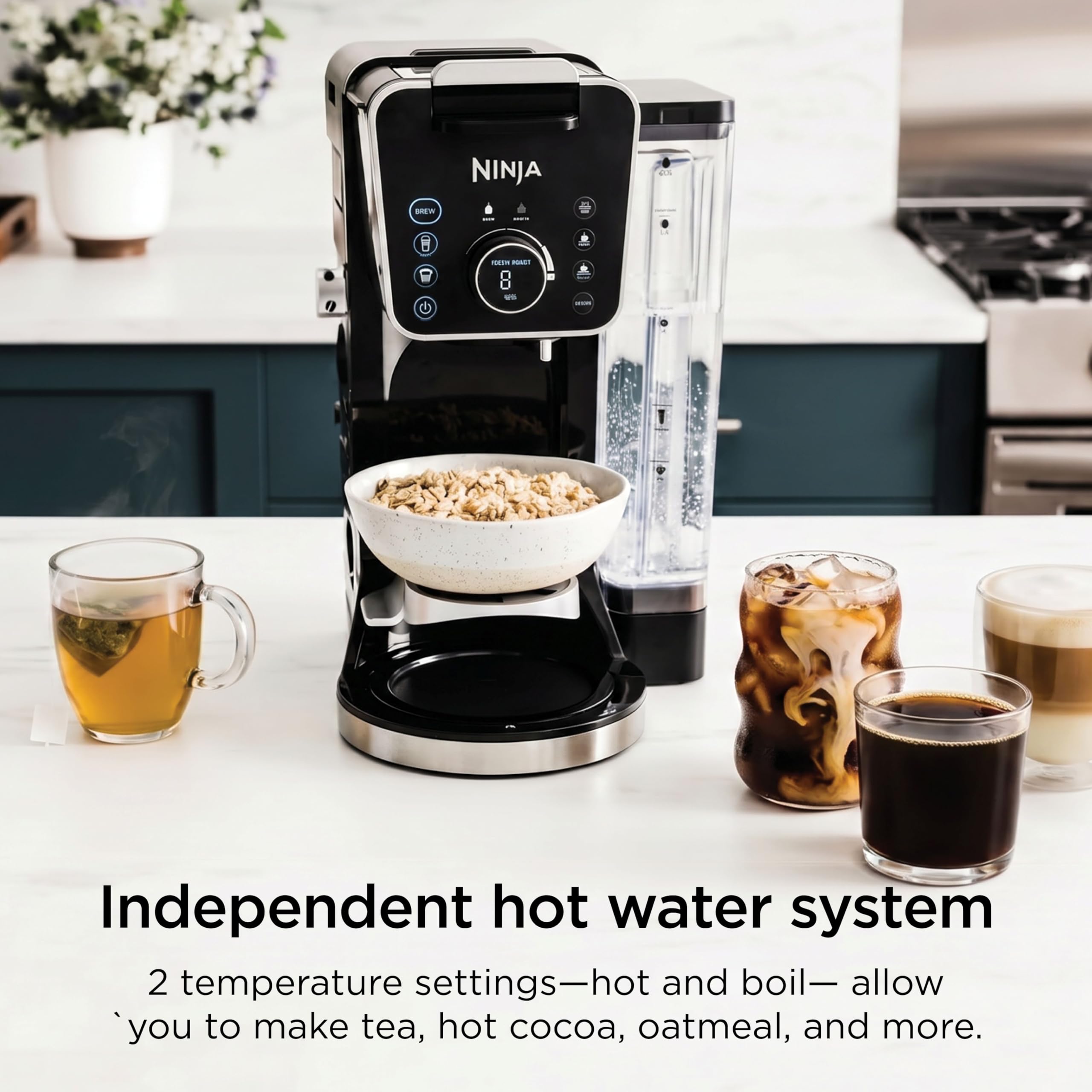 Ninja Specialty Drip Coffee Maker | DualBrew™ Pro Specialty Coffee Machine w/ Frother, Paper Filter | Brew with Pods & Grounds, K Cups Compatible | 4 Brew Styles, 13 Cup to Pot Sizes | Black, CFP301