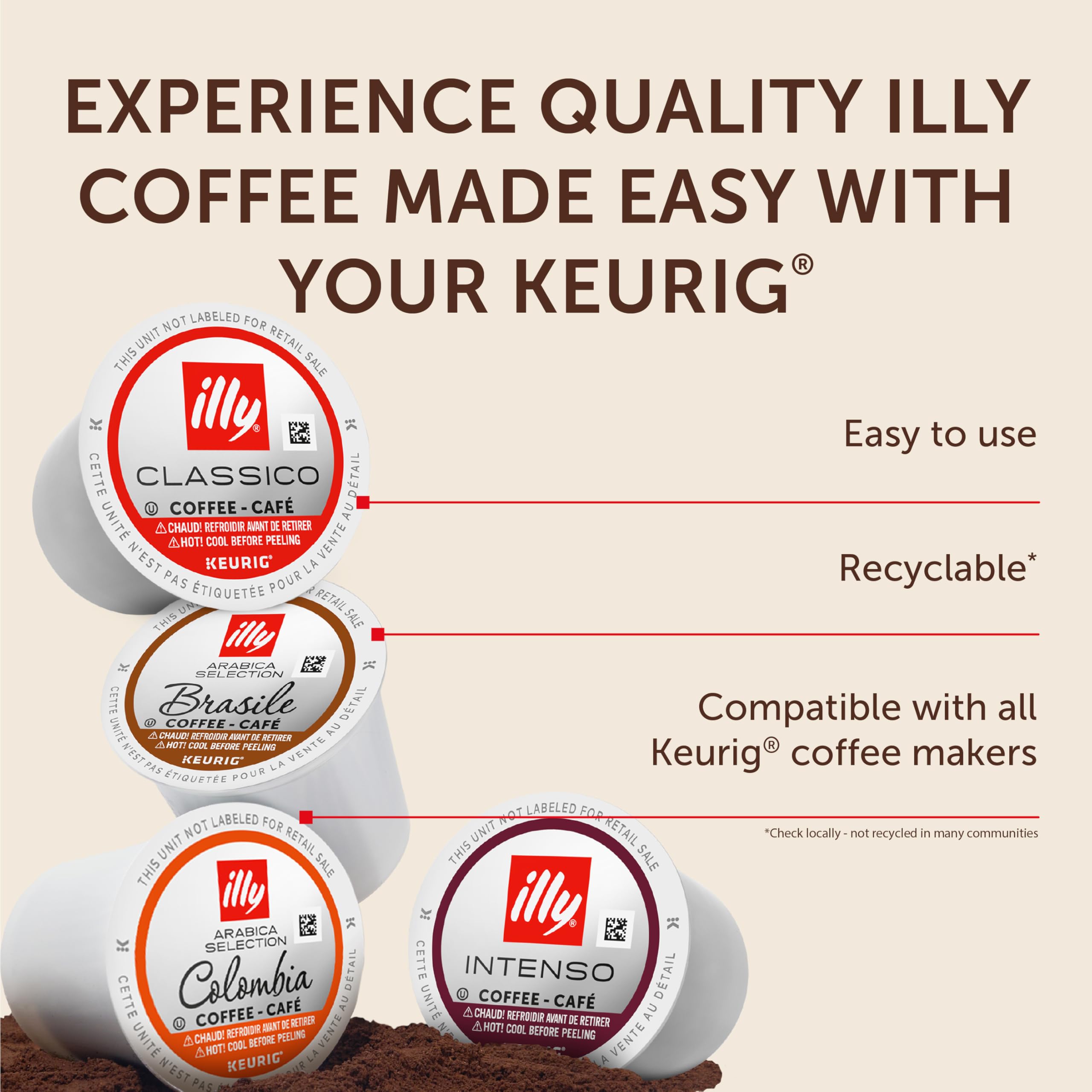 Illy Coffee K Cups - Pods For Keurig Machines – Classico Roast - Caramel, Orange Blossom & Jasmine - Mild, Flavorful & Balanced Flavor - No Preservatives – 32 Count
