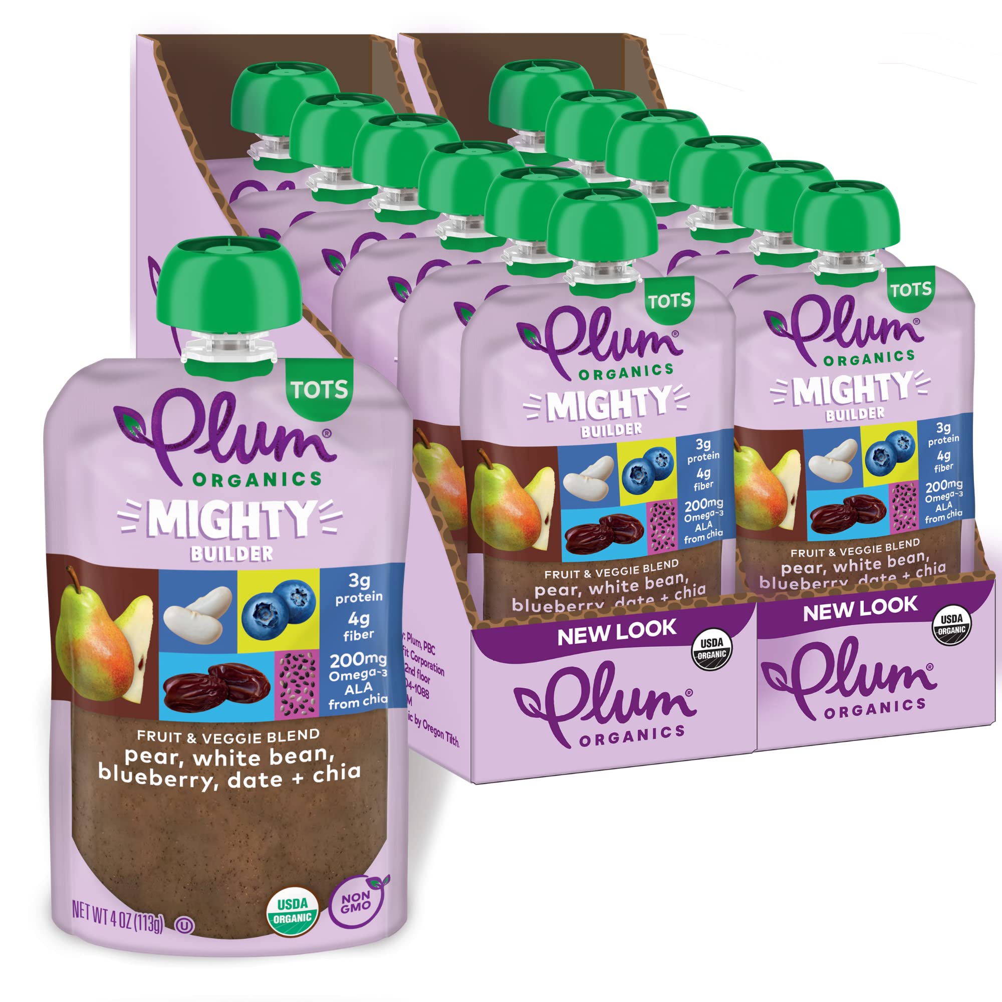 Plum Organics Variety Pack, 12+ Months – Toddler’s Flavor Expedition – Mighty Builder Organic Fruit & Veggie Pouches – 4 oz Pouch, Pack of 18 (Amazon Exclusive)