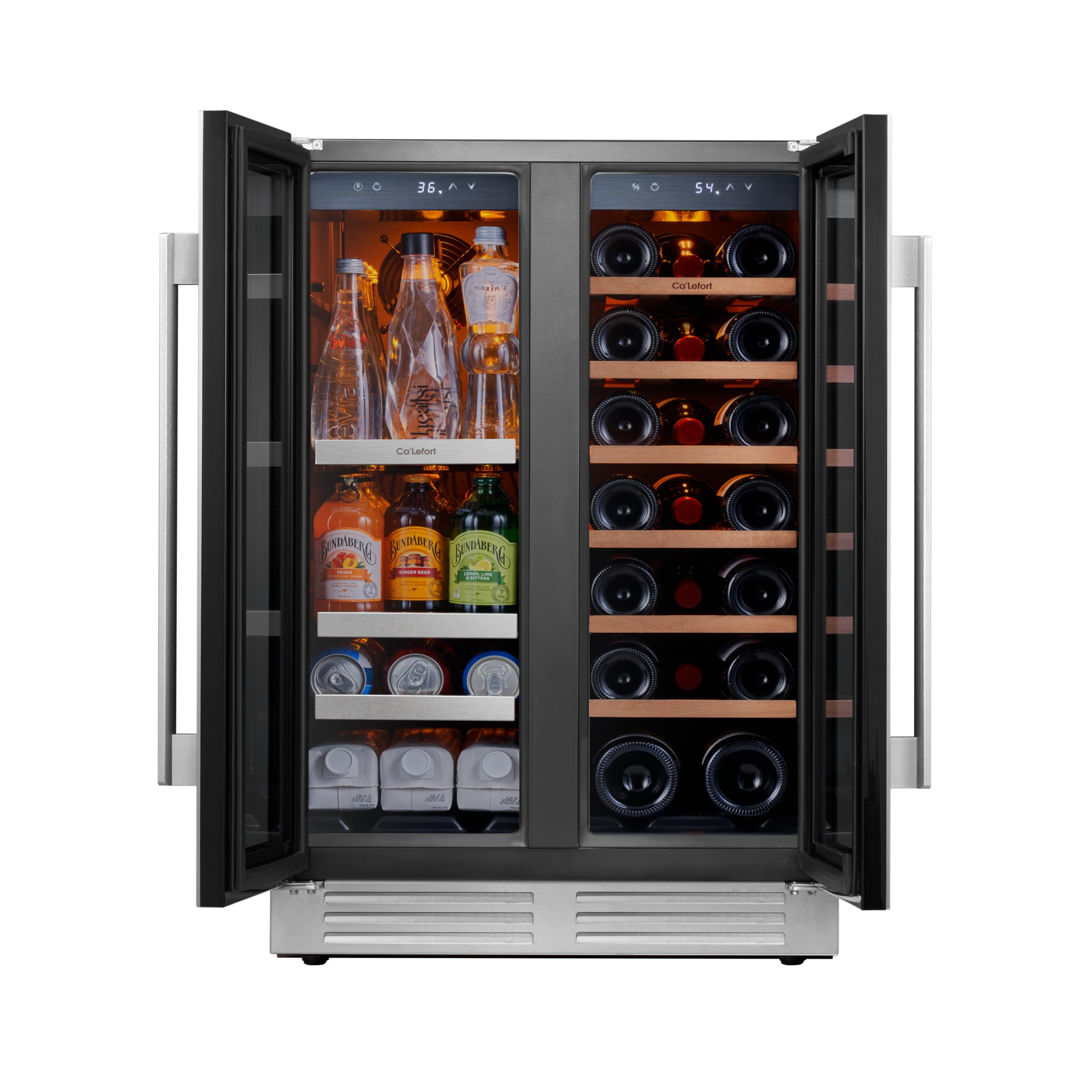 Ca'Lefort 15 Inch Wine Fridge, 33 Bottle Wine Cooler Refrigerator, 40-65°F Wine Refrigerator Glass Door, 3 LED Wine Fridge, Built-in or Freestanding Fridge for Home/Bar/Kitchen (3.0 cu.ft)