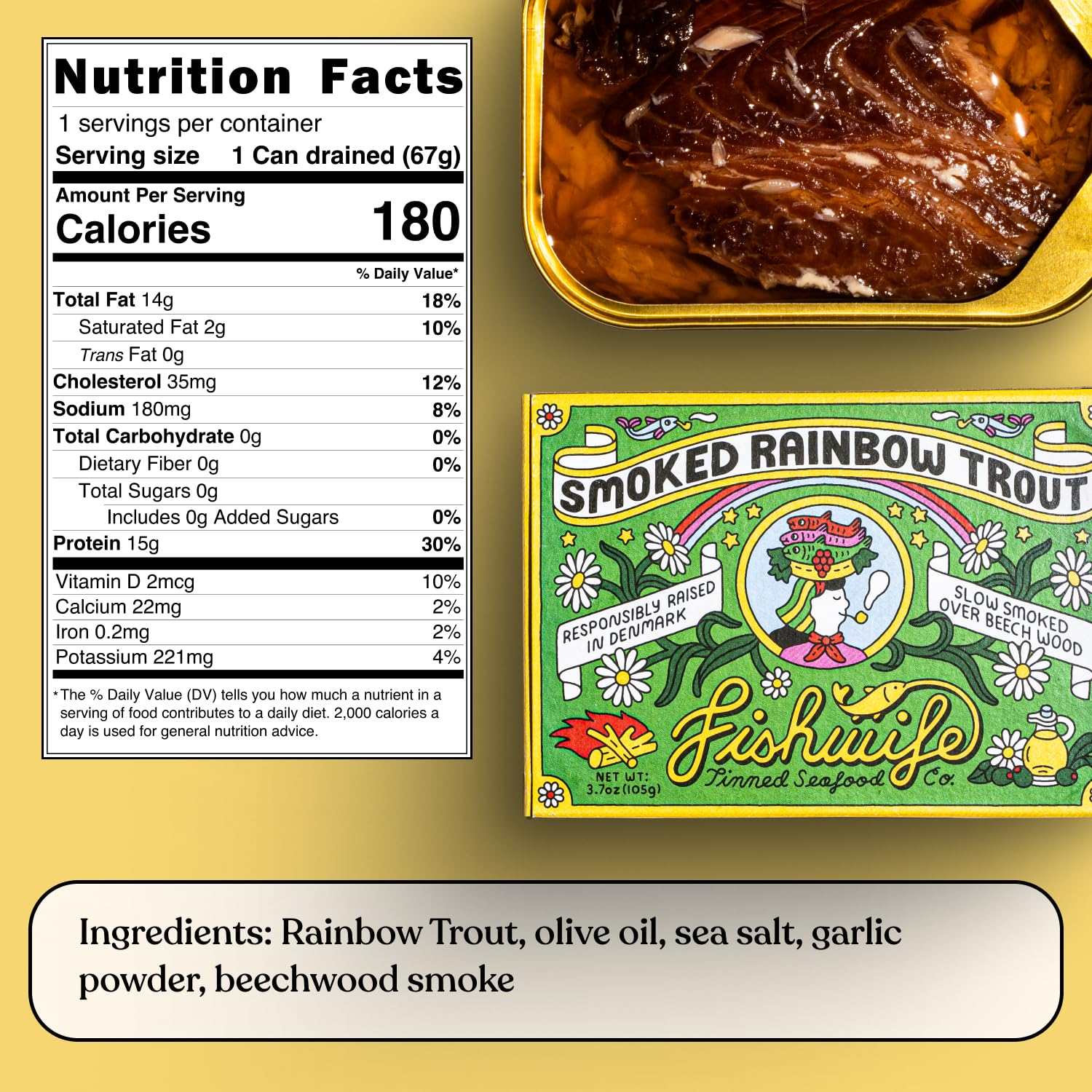 Fishwife Smoky Trio 3-Pack (Smoked Rainbow Trout, Smoked Salmon, Smoked Mackerel) | Gluten Free, High Protein, Omega-3s | Hand-Packed