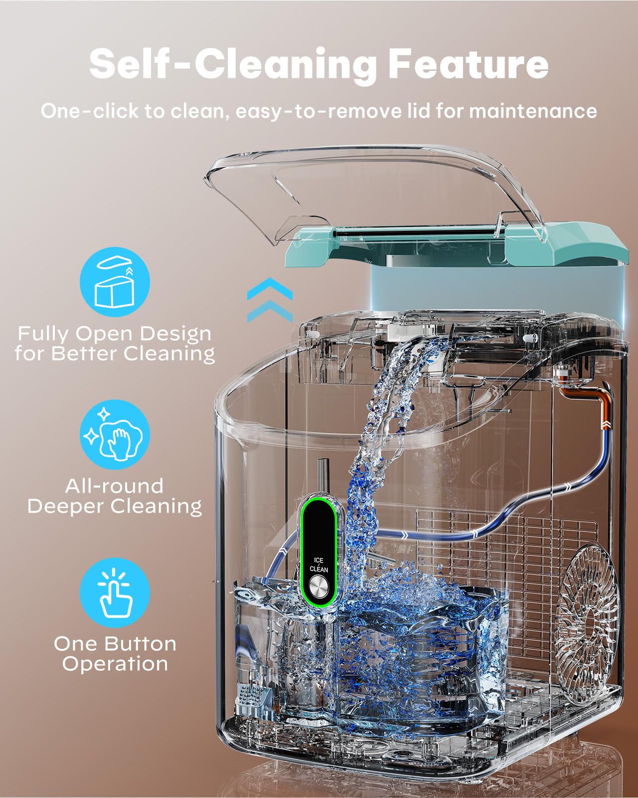 Nugget Ice Maker Countertop, Silonn Chewable Pellet Ice Machine with Self-Cleanin Function, 36lbs/24H Portable Ice Makers for Home Kitchen Officce, Black