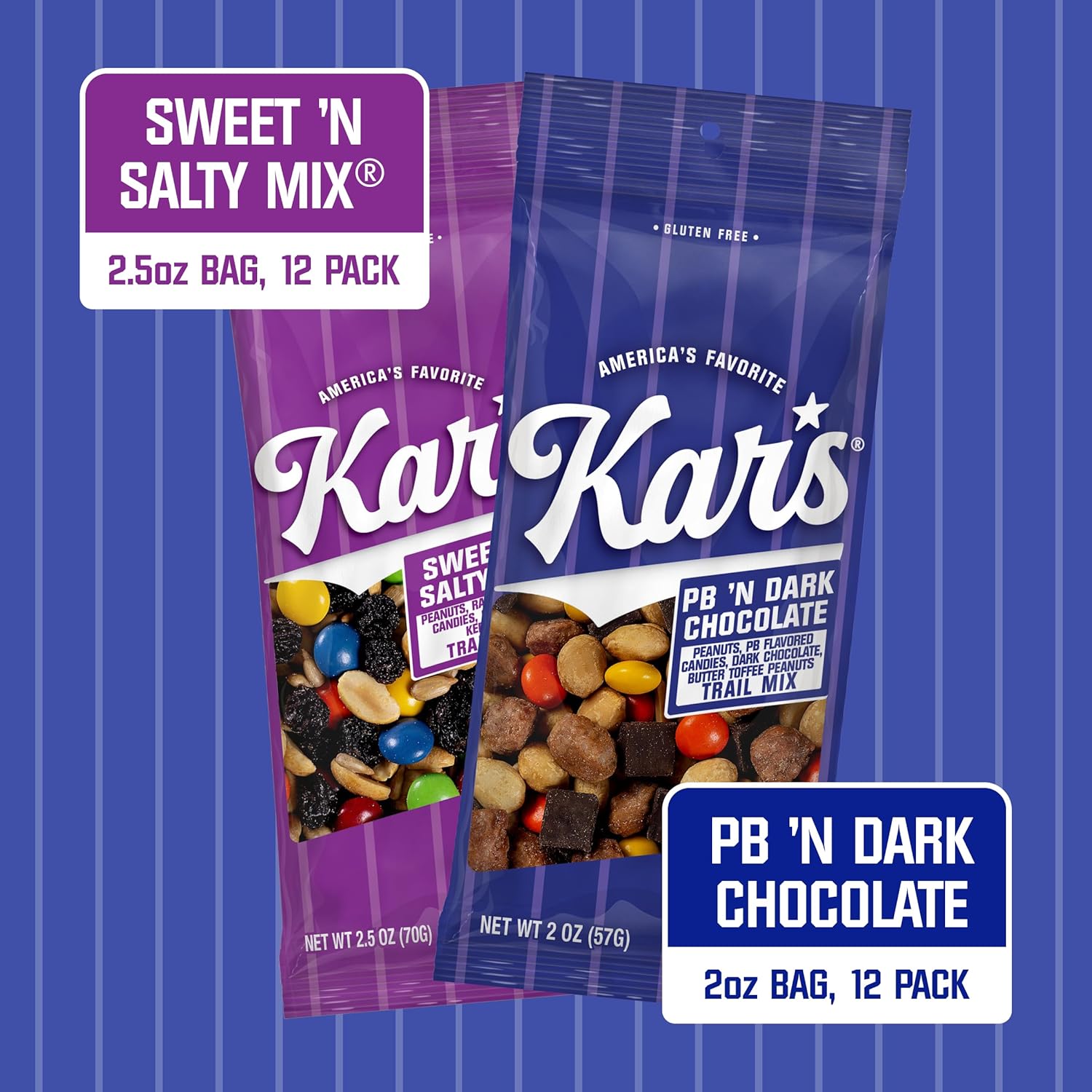 Kar’s Nuts Variety Pack Trail Mix Snacks -Yogurt Apple Nut, Mango Pineapple Mix, Sweet ‘N Spicy – Grab & Go Bags, Individual Snack Packs (Pack of 24), Gluten-Free Trail Mix Snack