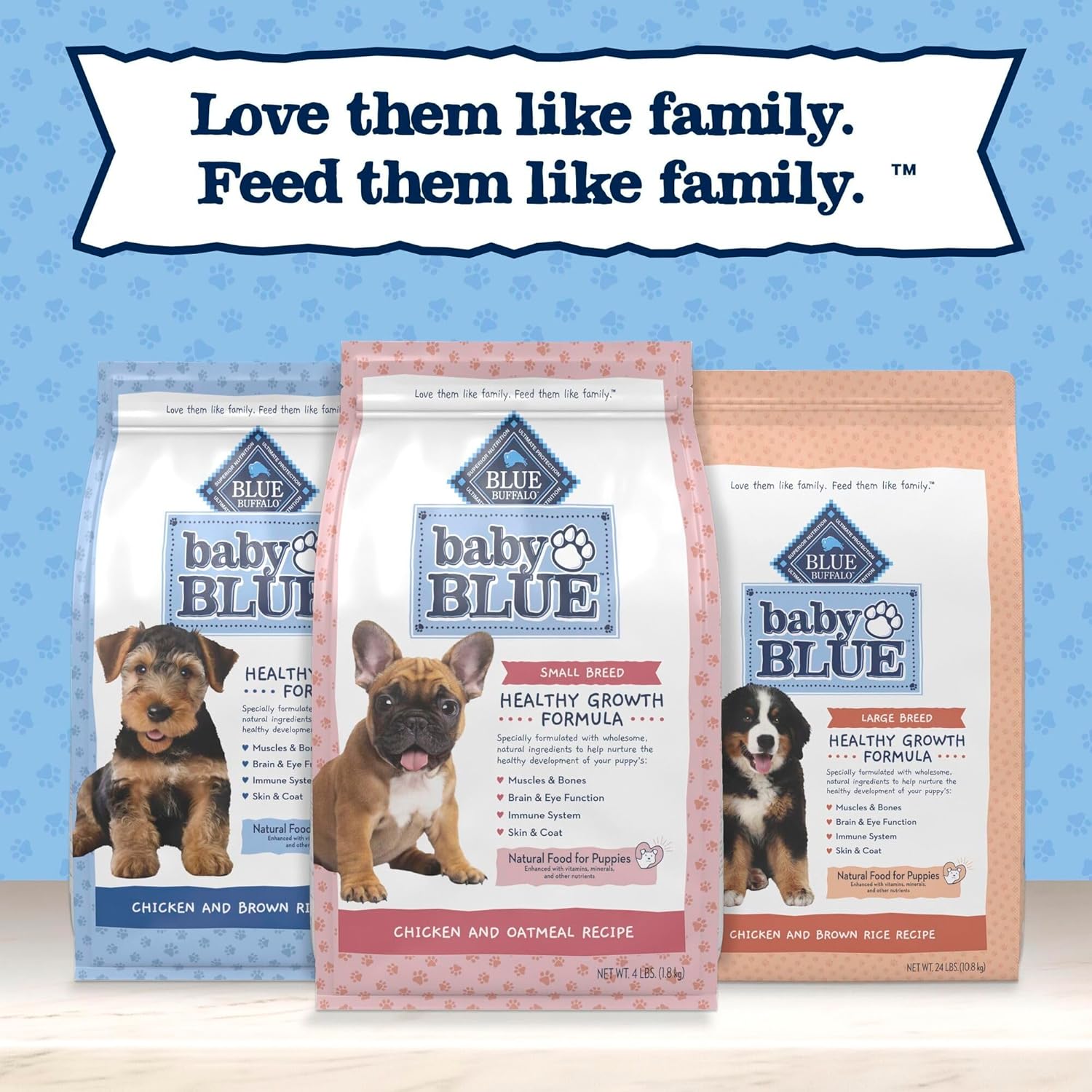 Blue Buffalo Baby Blue Natural Dry Food for Puppies, Healthy Growth Formula with DHA, Savory Chicken Recipe, 24-lb Bag