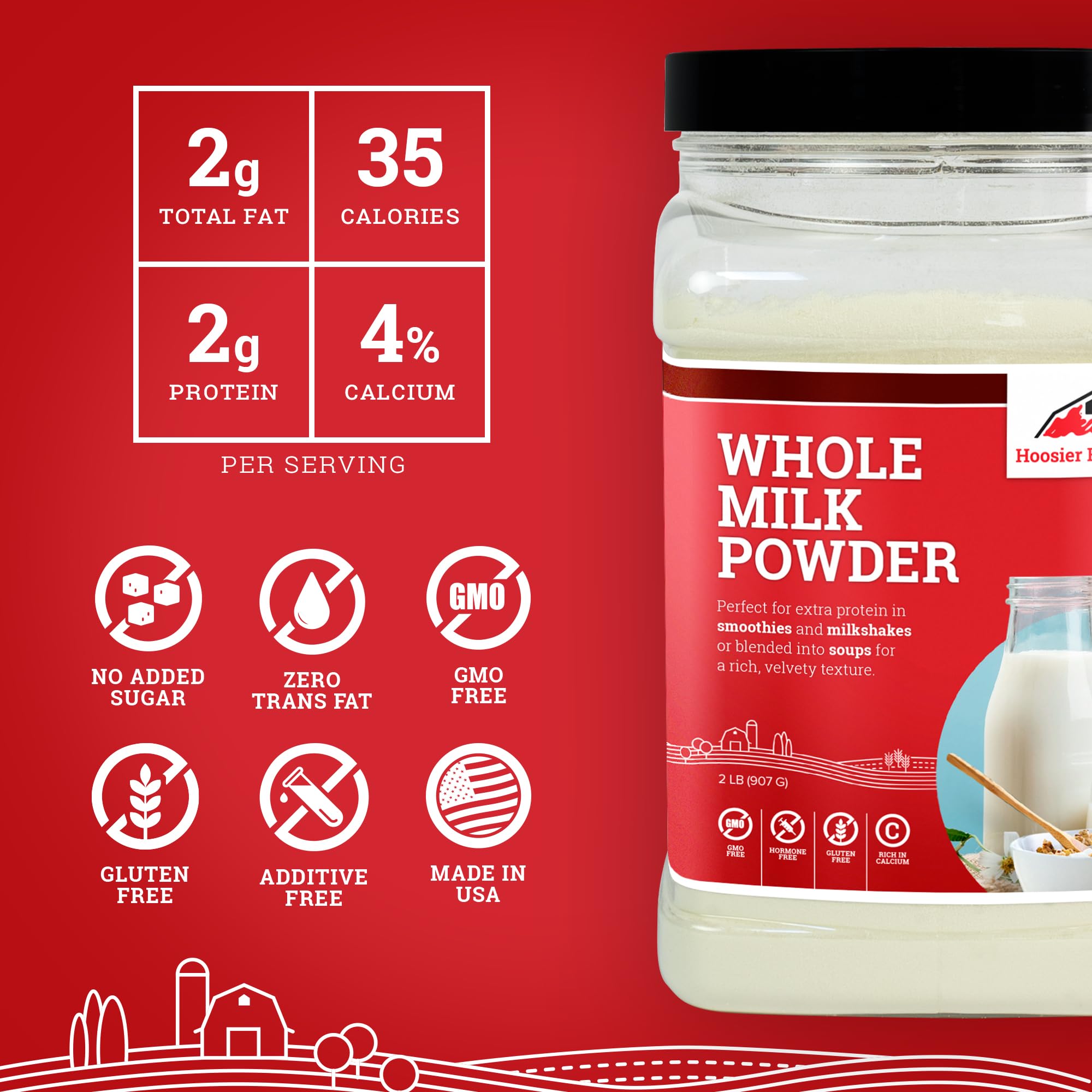 Hoosier Hill Farm Whole Milk Powder, 6LB (Pack of 1)