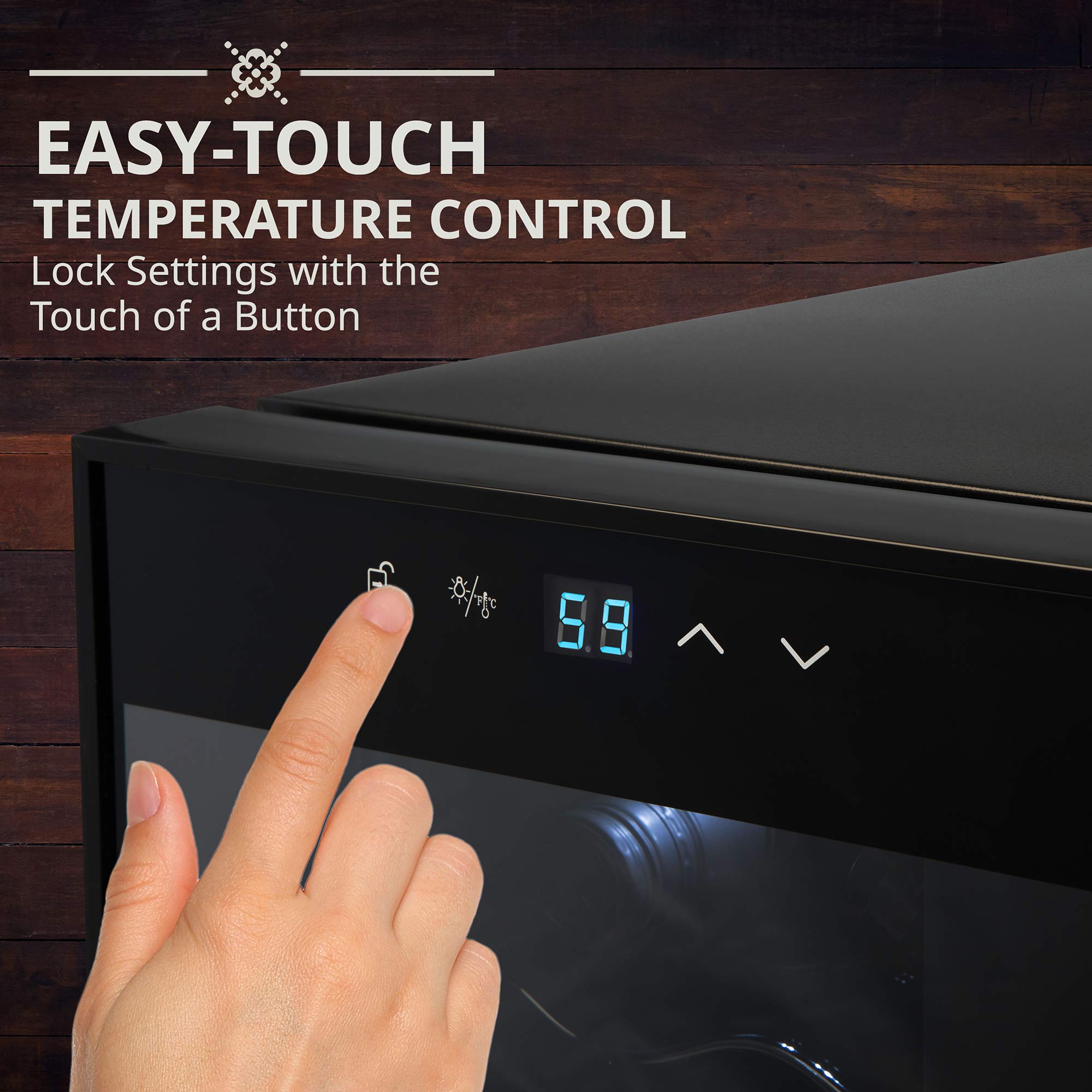 Ivation 24 Bottle Compressor Wine Cooler Refrigerator w/Lock | Large Freestanding Wine Cellar For Red, White, Champagne or Sparkling Wine | 41f-64f Digital Temperature Control Fridge Stainless Steel